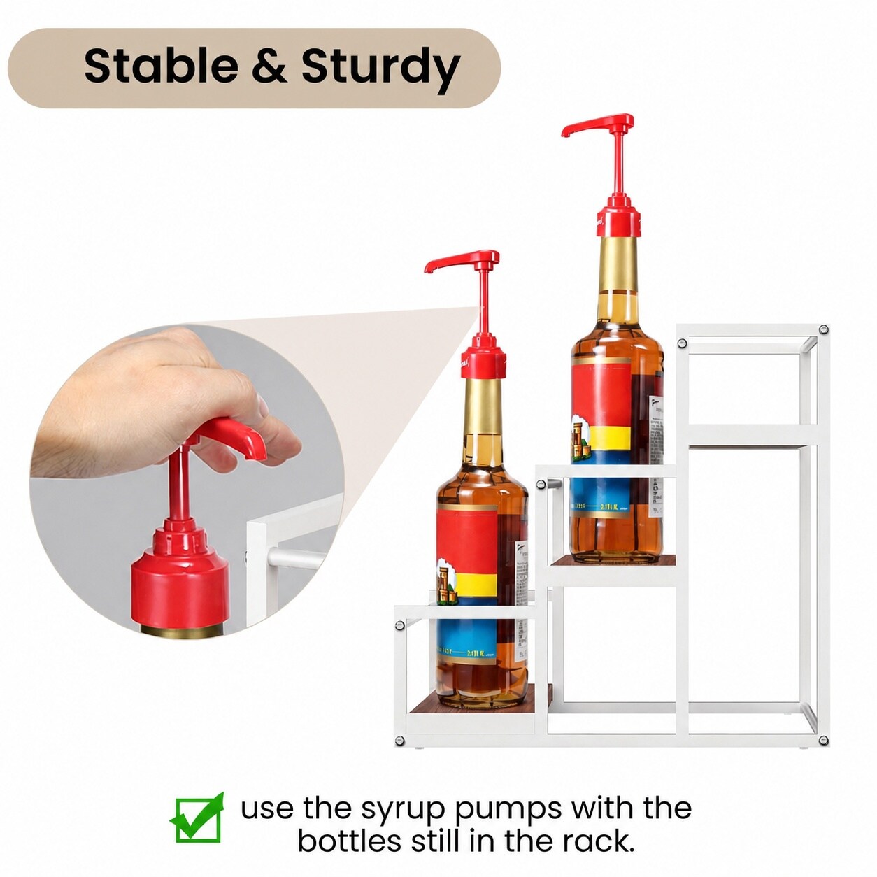 Aoibox 3 Tier Coffee Syrup Rack Organizer 12 Bottle Holder Stand with ...
