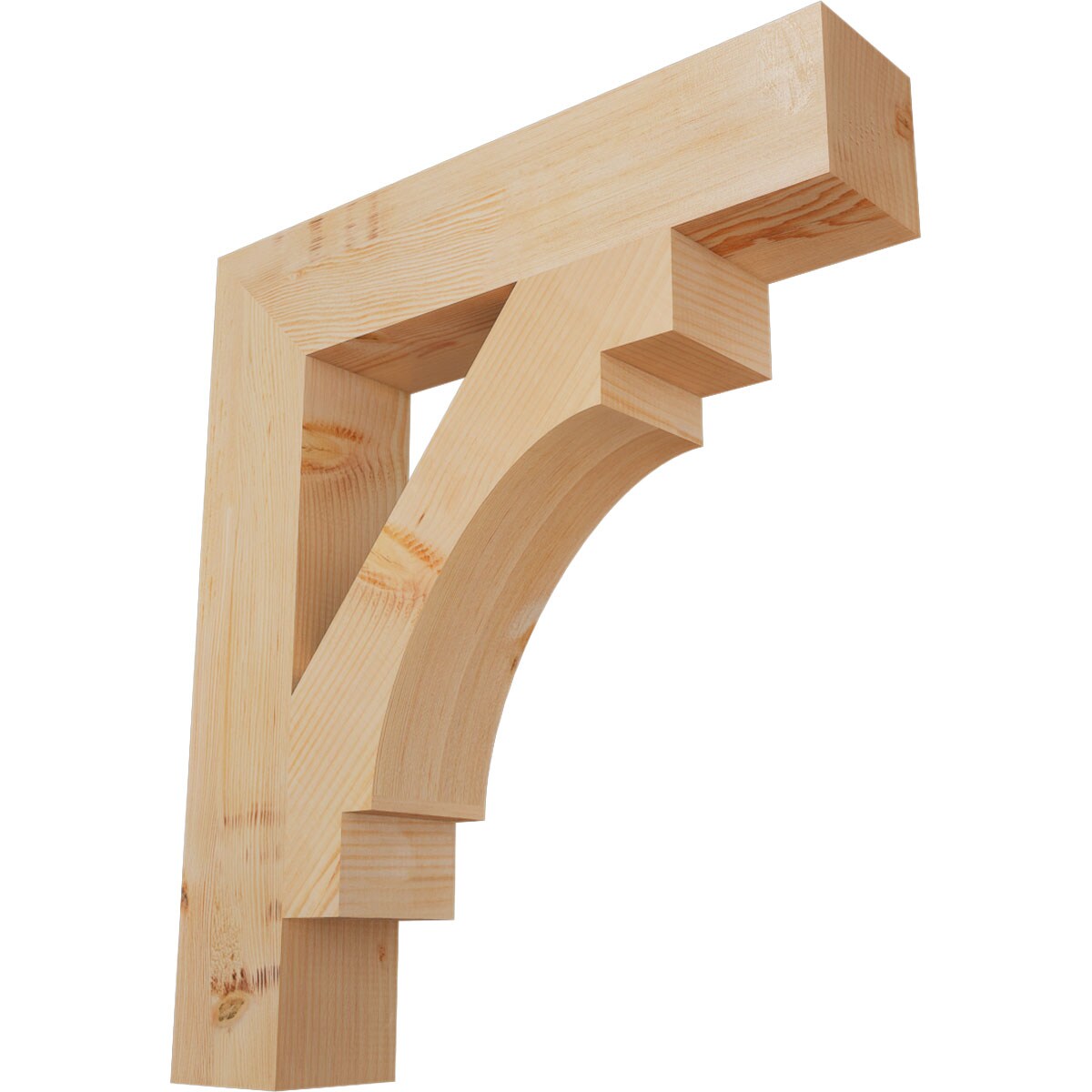 Ekena Millwork BKT06X30X34MRC05SDF Merced block smooth 5-1/2-in x 30-in x 34-in Douglas fir Brown Wood Standard bracket