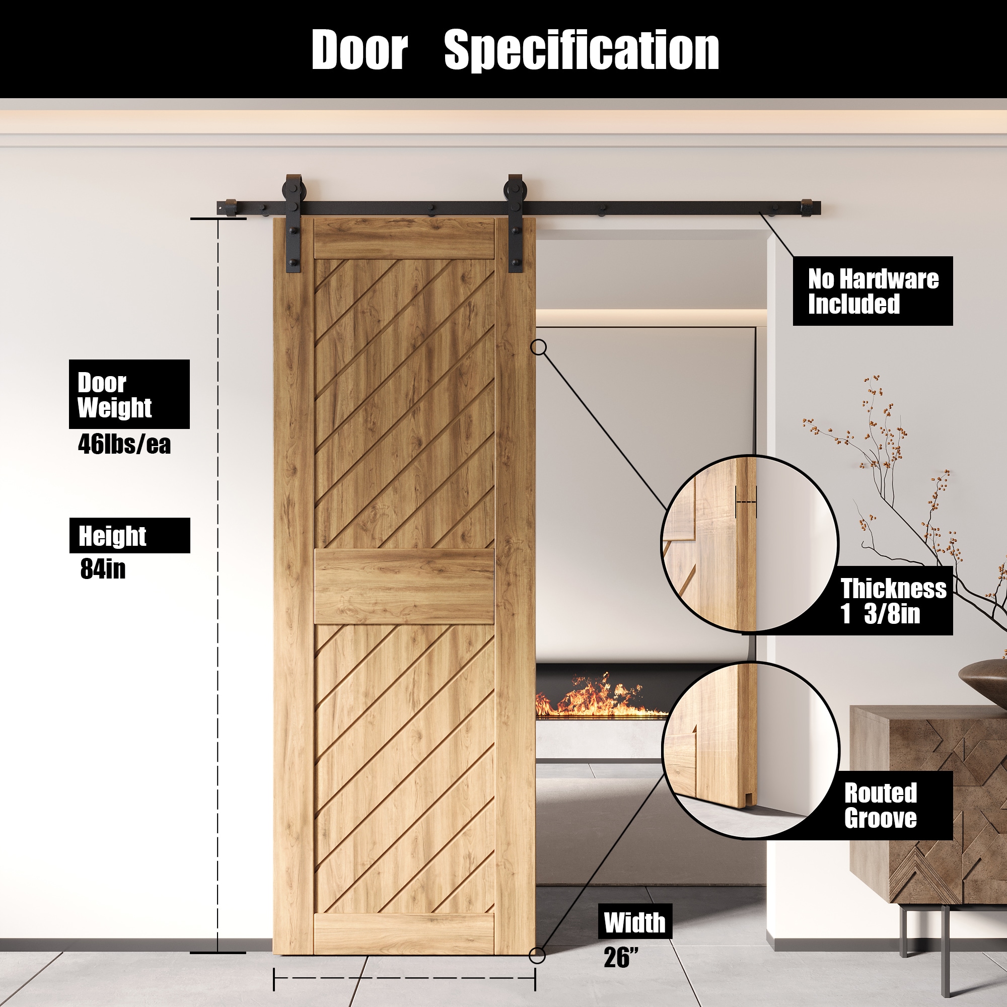 HOMACER XT1-2684 Barn-Doors - View #2