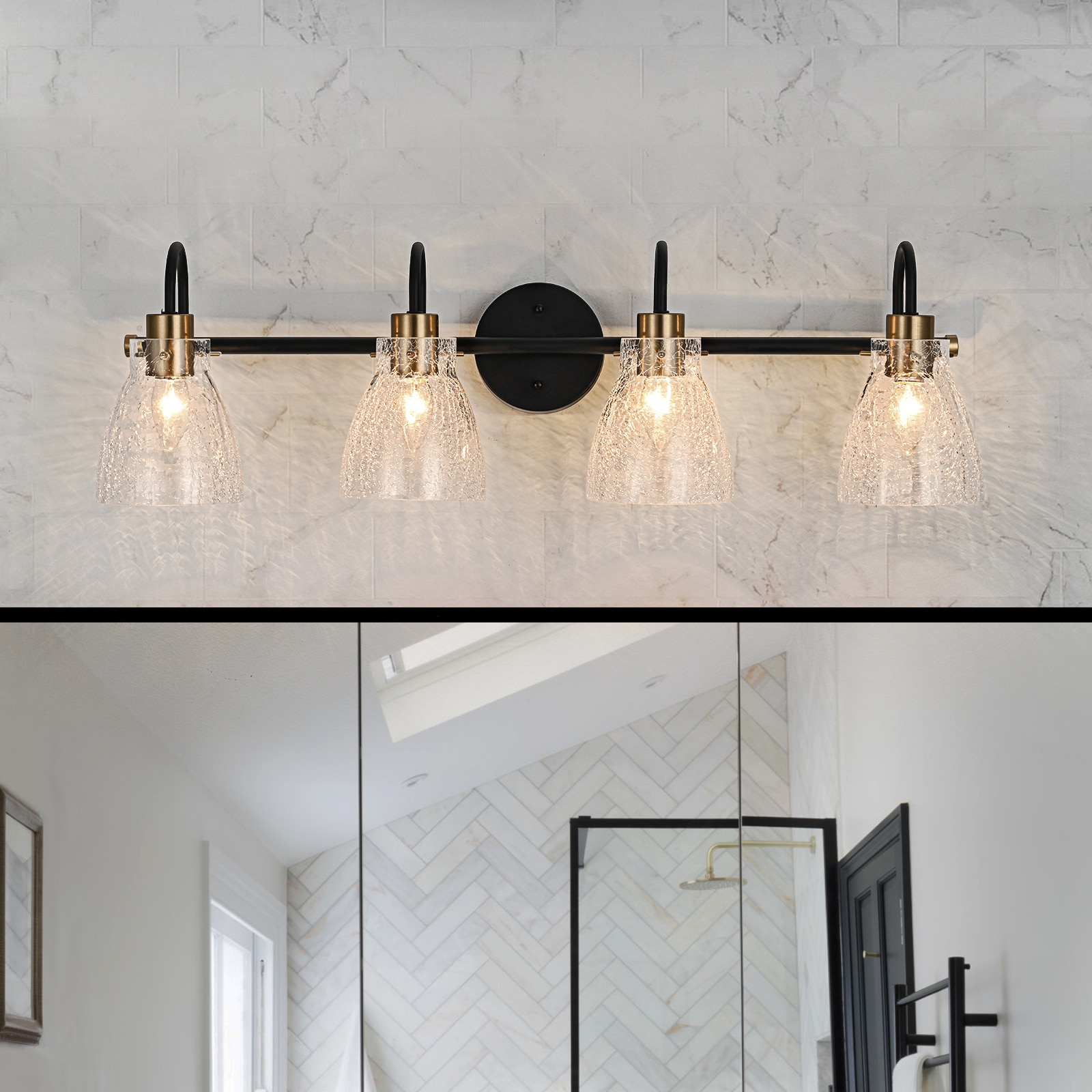 EDISLIVE Y81010000066068 30.7-in 4 -Light Black Modern/contemporary Vanity light