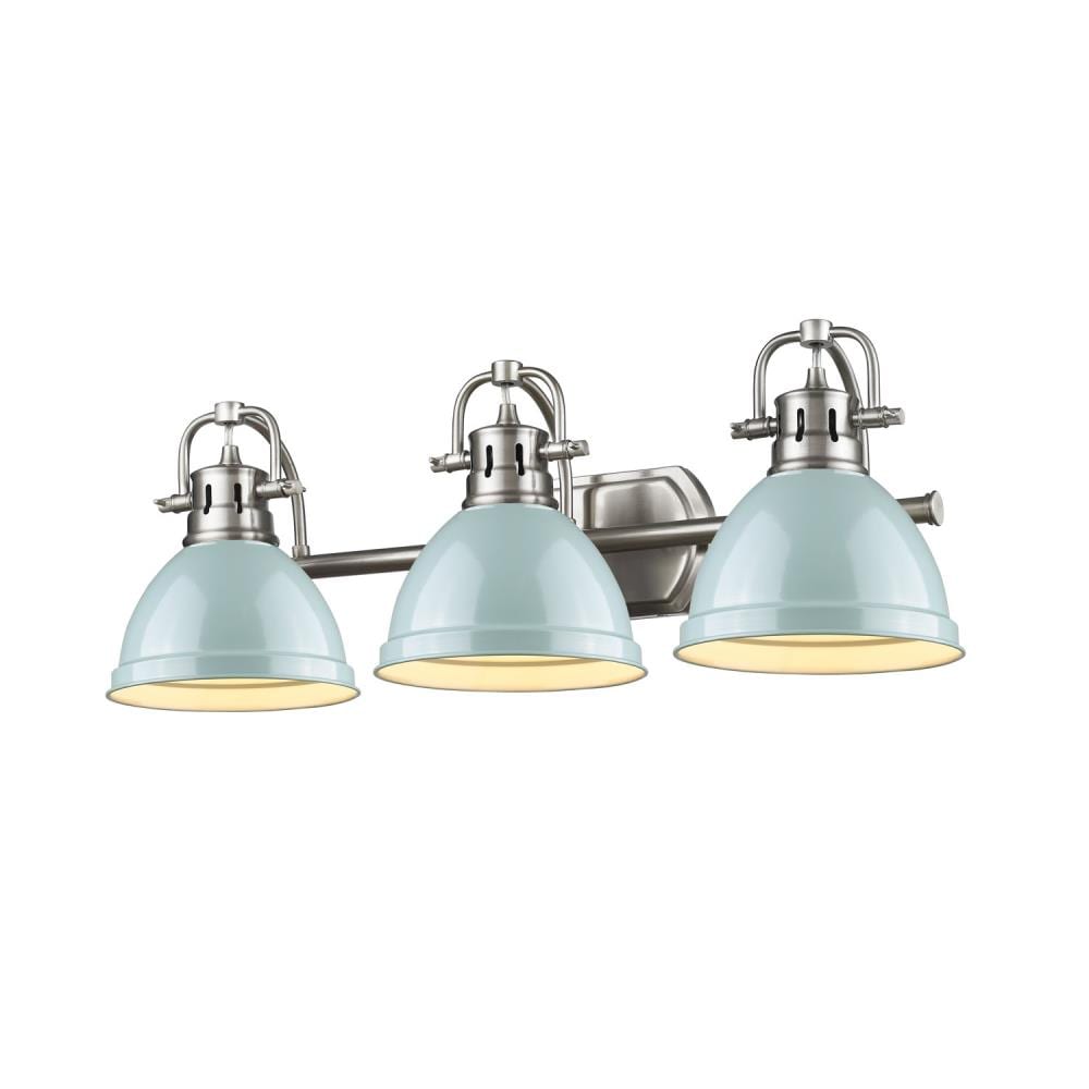 Golden Lighting 3602-BA3 PW-SF Duncan 24.5-in 3 -Light Satin Pewter Transitional Vanity light