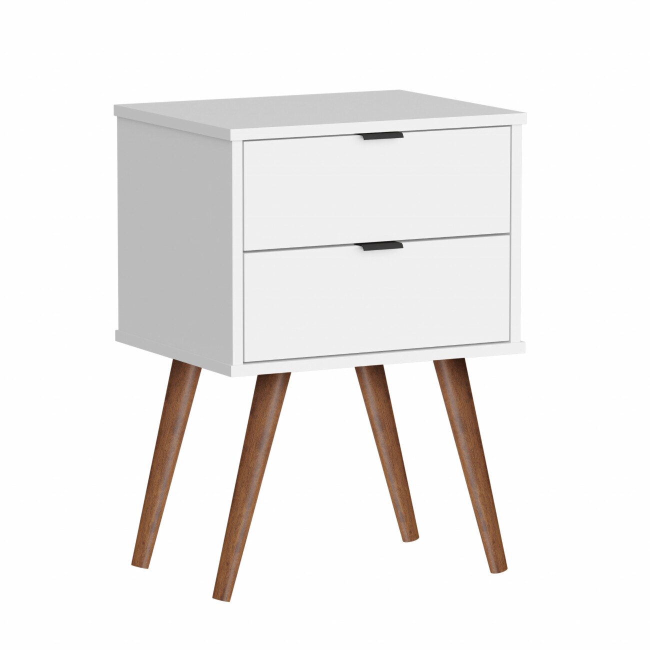 HomeRoots 4000486004 26.38-in W x 17.72-in H White Wood Veneer Modern End Table Fully Assembled