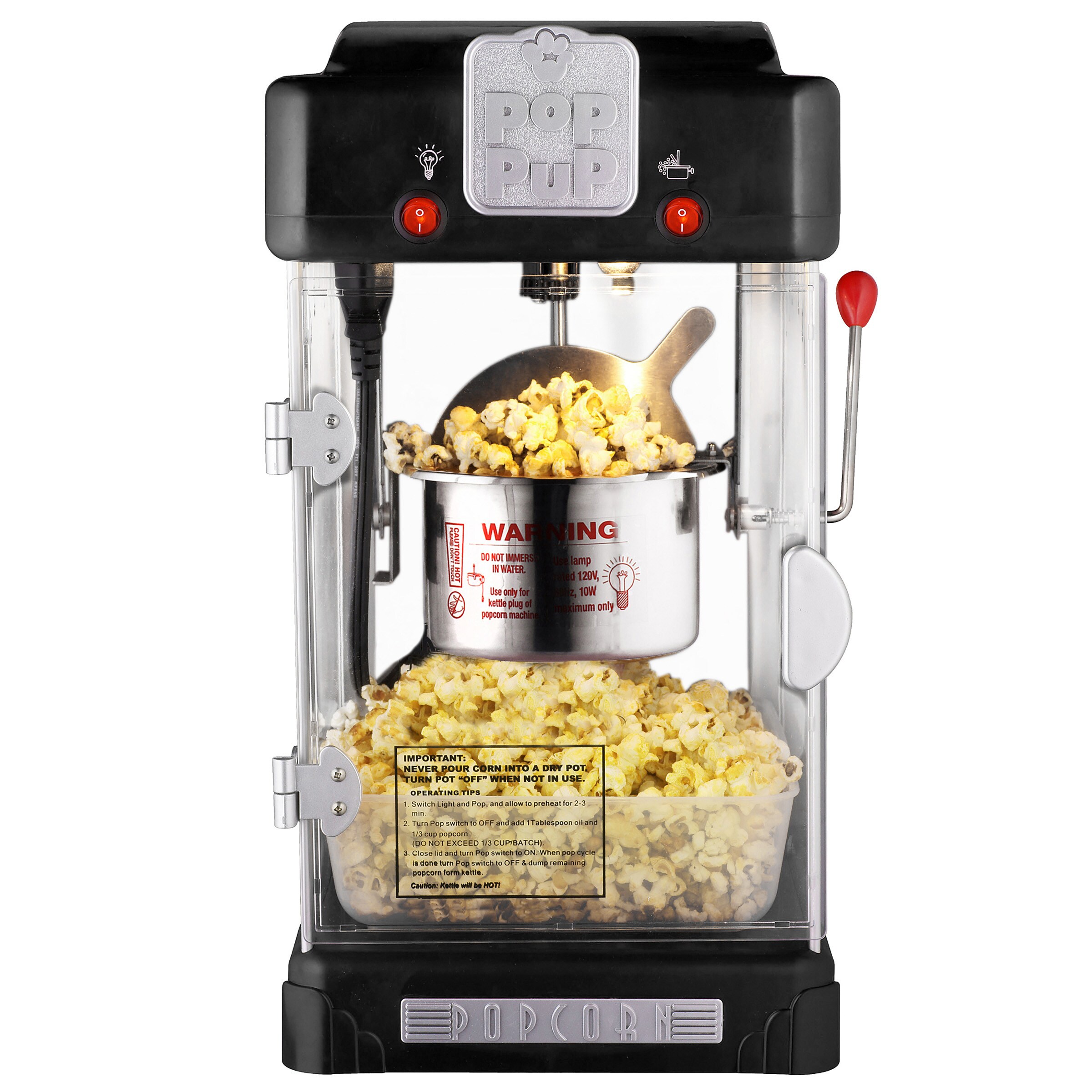 Campfire Popcorn Popper - Old Fashioned Popcorn Maker with Extended Handle  - Camping Gear by Great Northern Popcorn (Black)