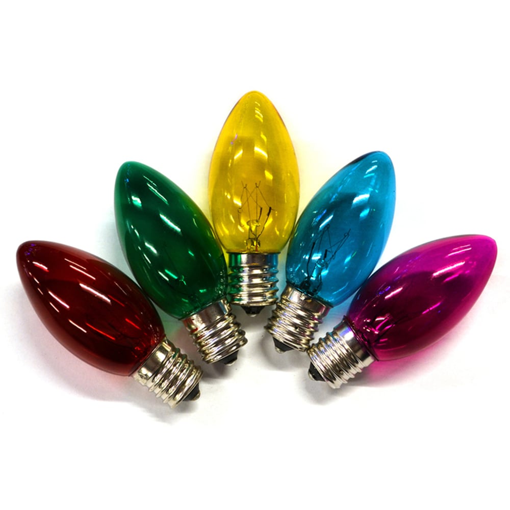 Holiday Bright Lights BU25C9X3-TMUA Incandescent C9 Multicolored 25 ct Replacement Christmas Light Bulbs 0.08 ft.