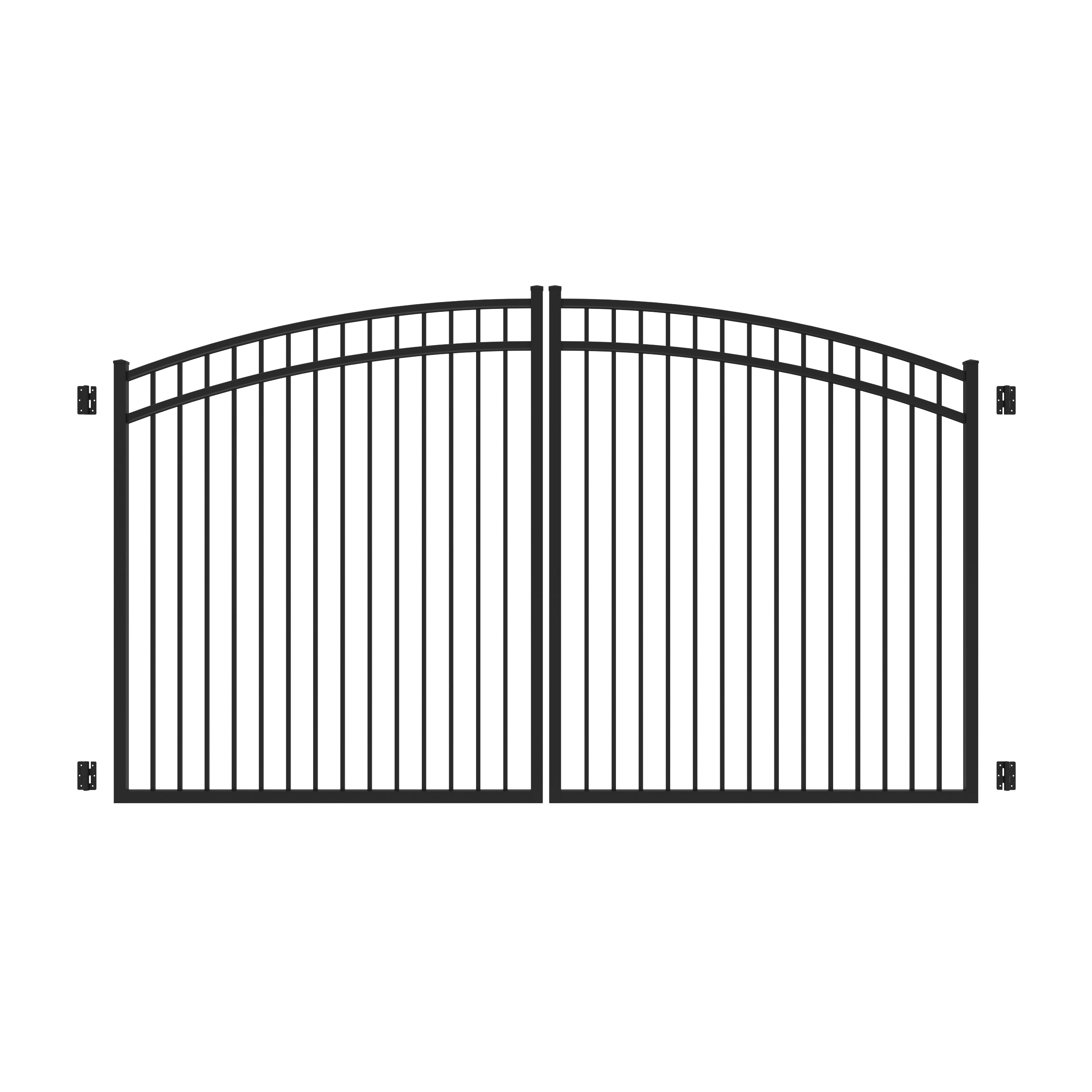 Freedom 73017108 New Haven 6-ft H x 12-ft W Black Aluminum Decorative Walk-thru Spaced picket Fence gate