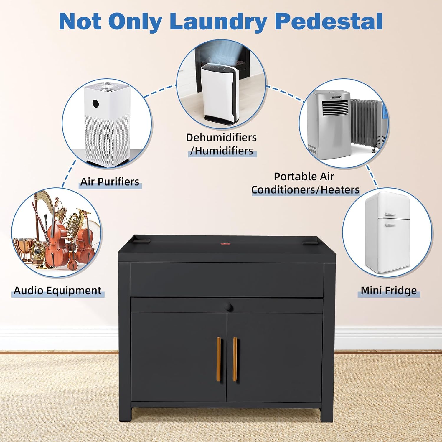 AECOJOY 16107BK-S2-LS02 Laundry-Pedestals - View #2