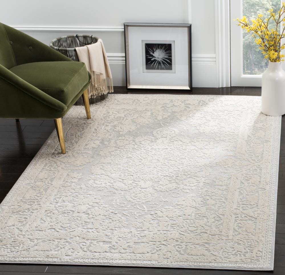 Kinsley Light Grey and Cream Hand-Knotted Synthetic Area Rug