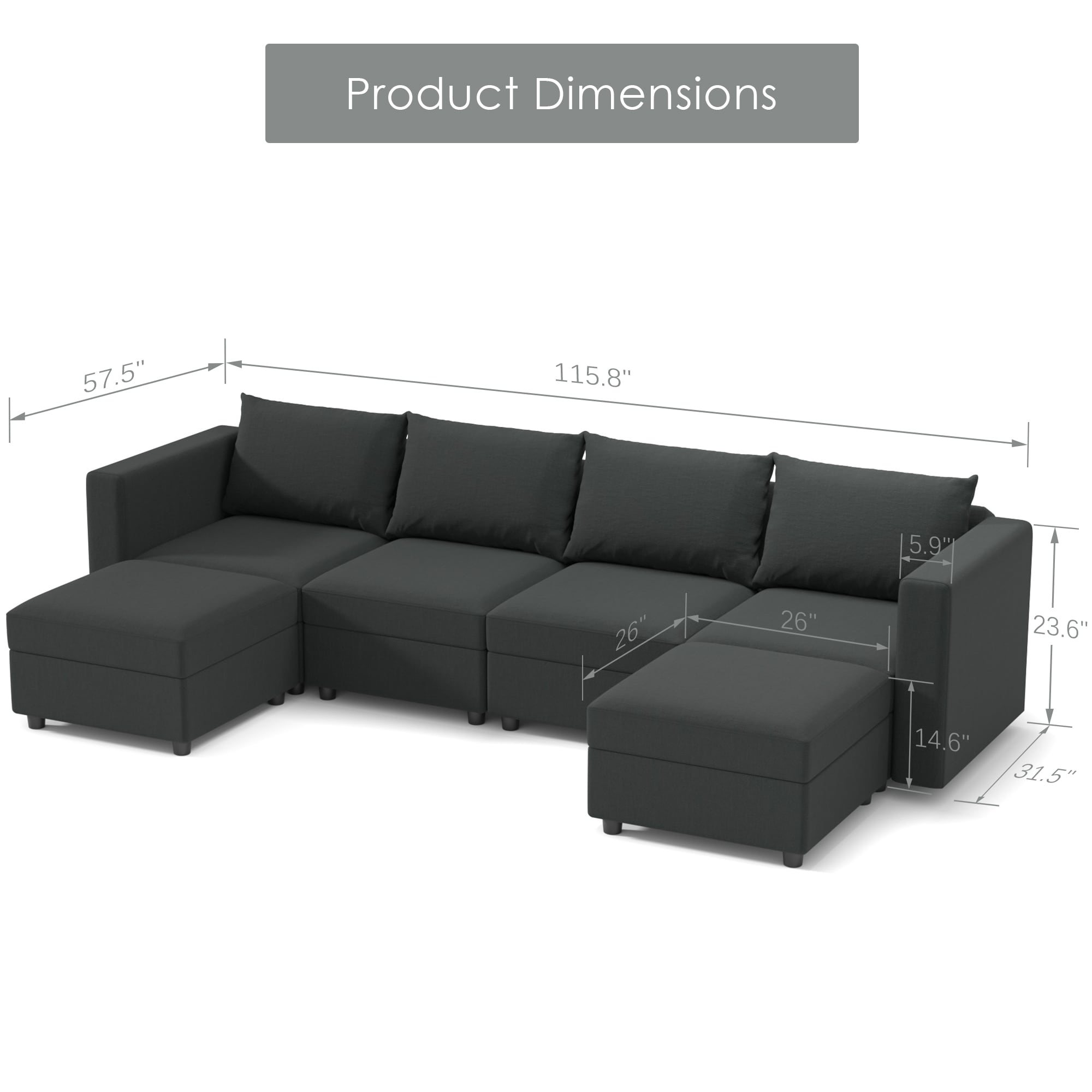 Ainfox WURX42DG Sofas-Loveseats - View #4
