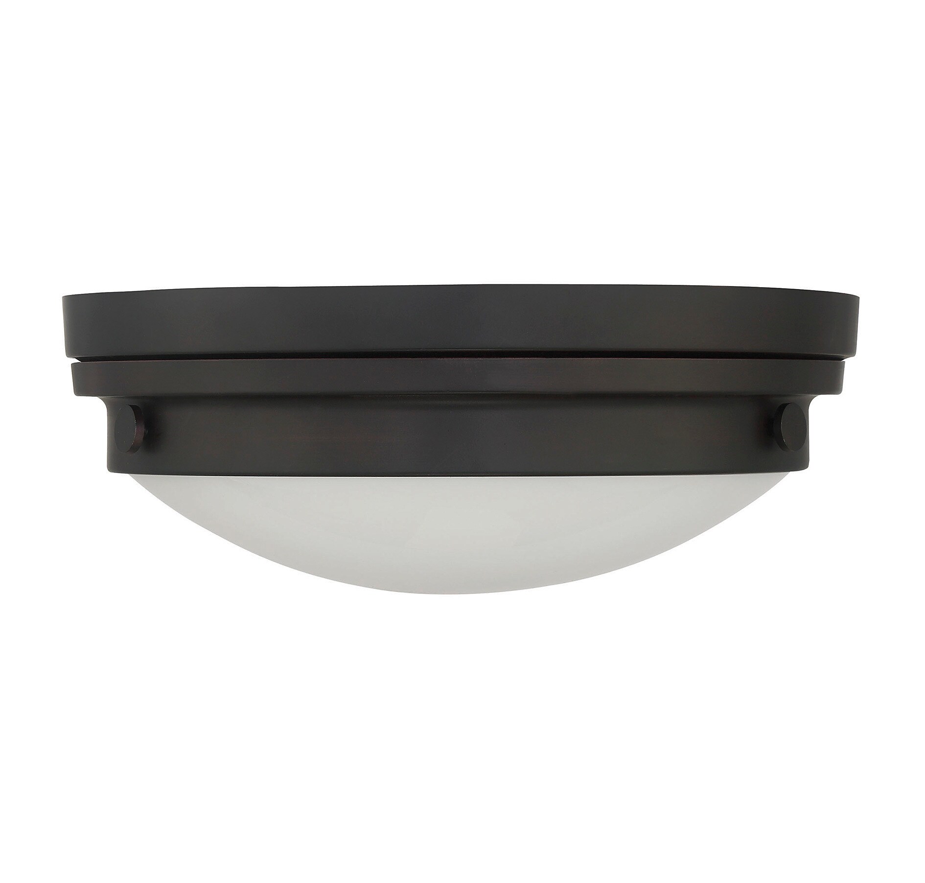 Transitional English Bronze 3-Light Ceiling Flush Mount with White Glass