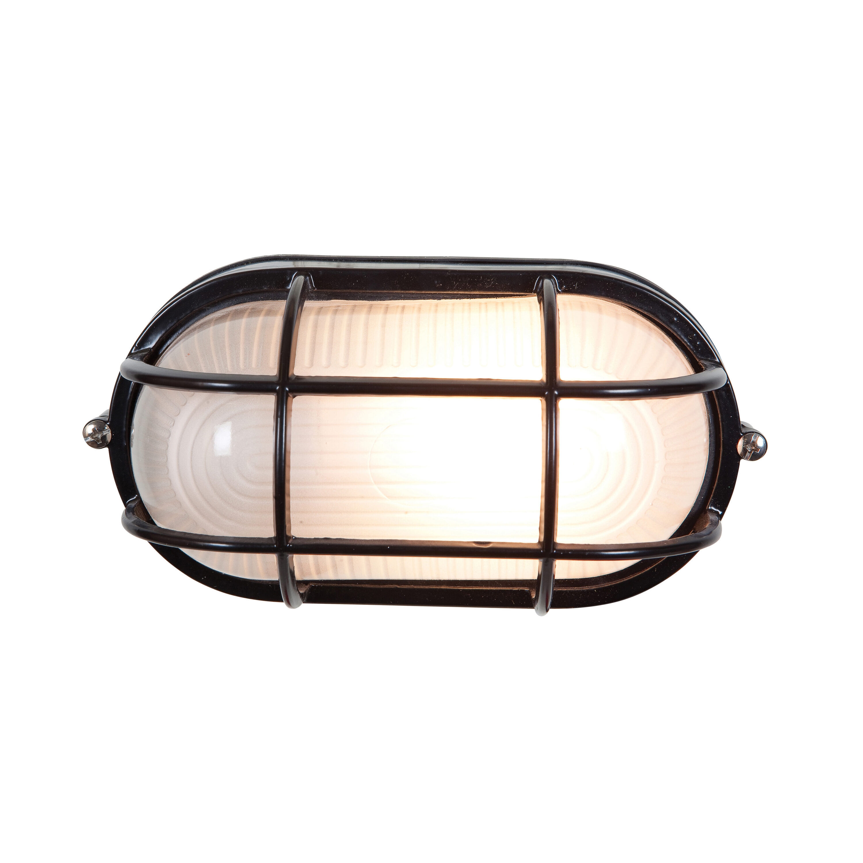 Nauticus Black Frosted Glass Outdoor Wall Light