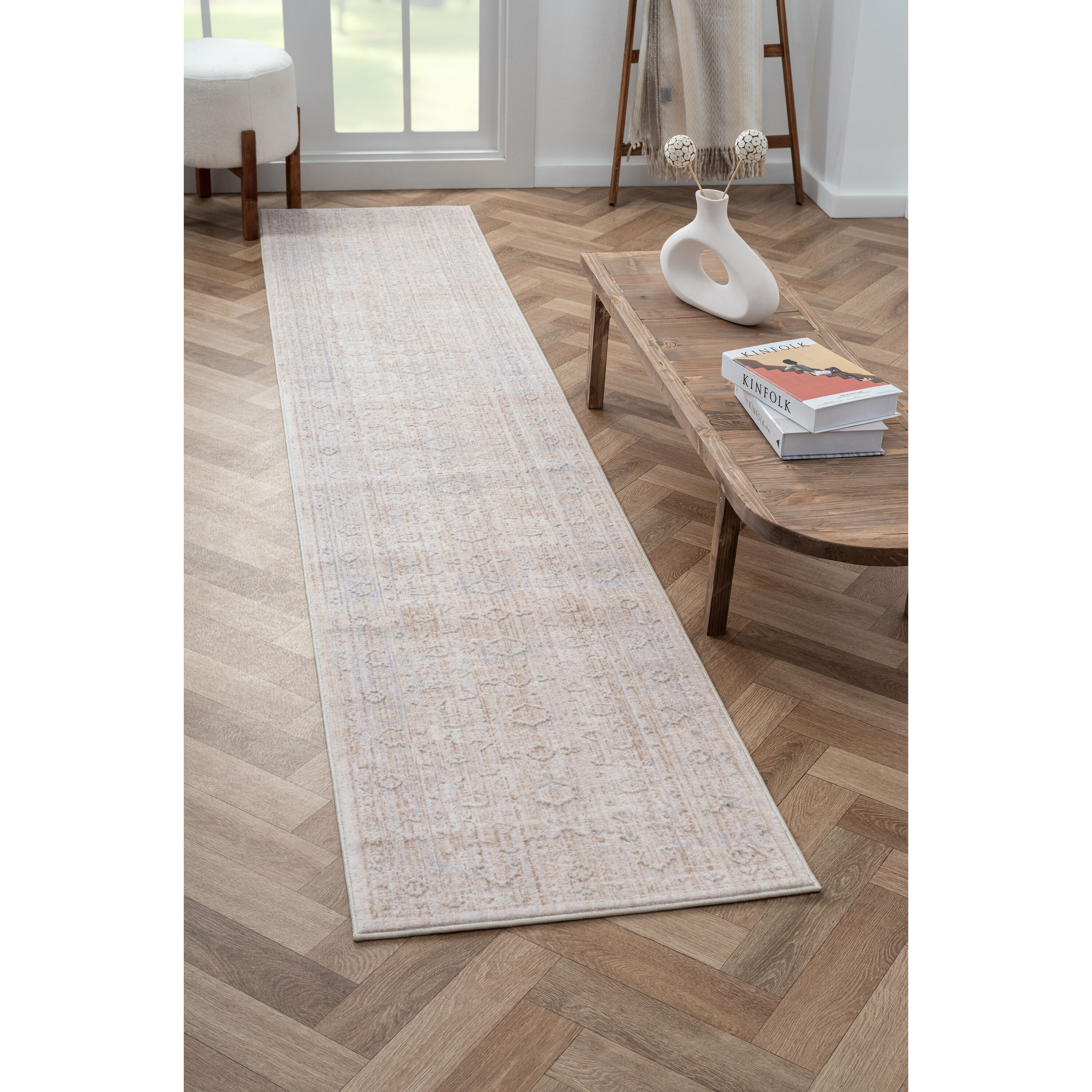 LR Home 1717A1590304J8 2 x 8 (ft) Loomed Polyester Gray Rectangular Indoor Border Persian Runner rug