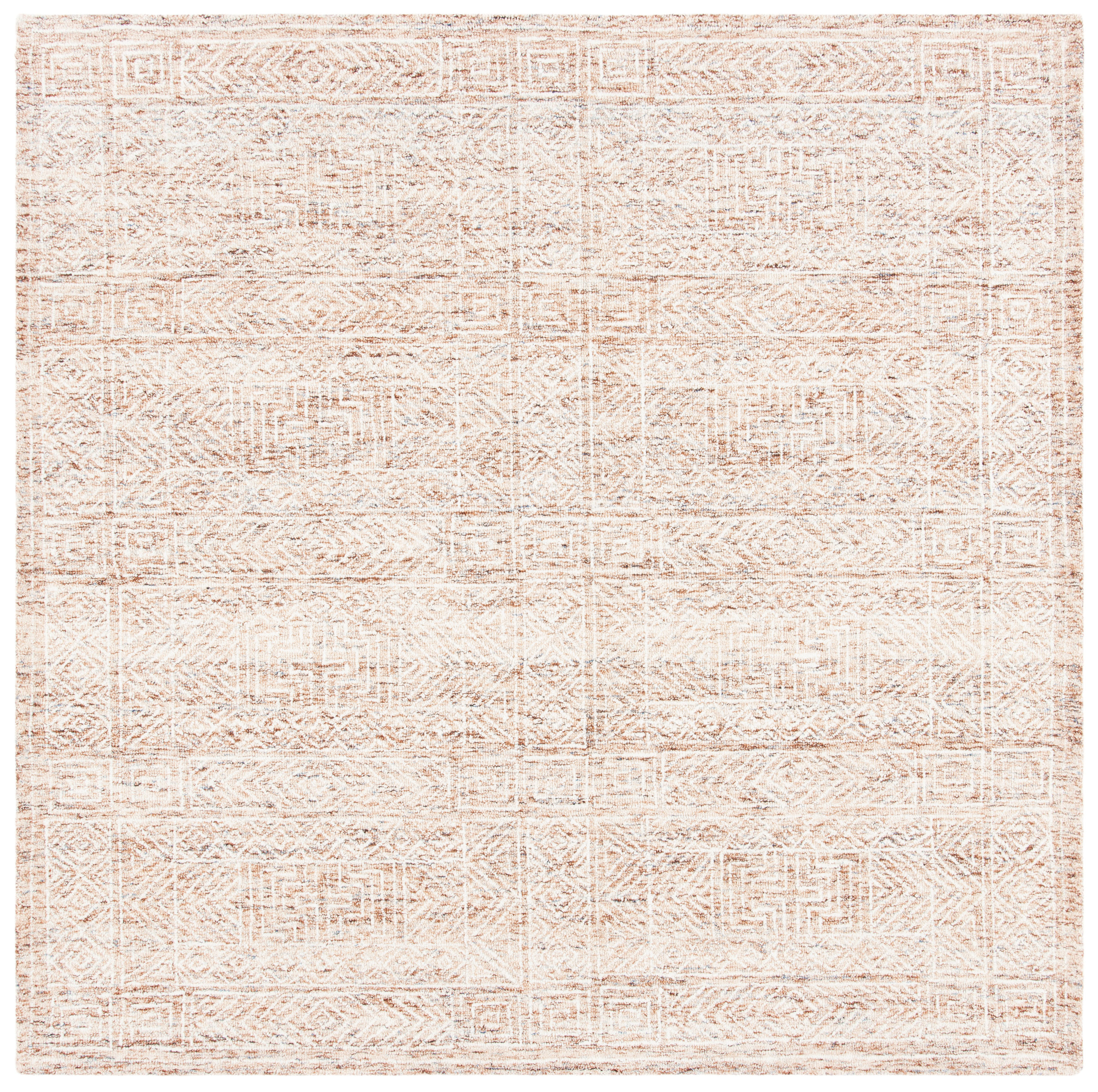 Safavieh CPR206T-7SQ Capri 7 x 7 (ft) Tufted Wool Brown/Beige Square Indoor Geometric Bohemian/Eclectic Area rug
