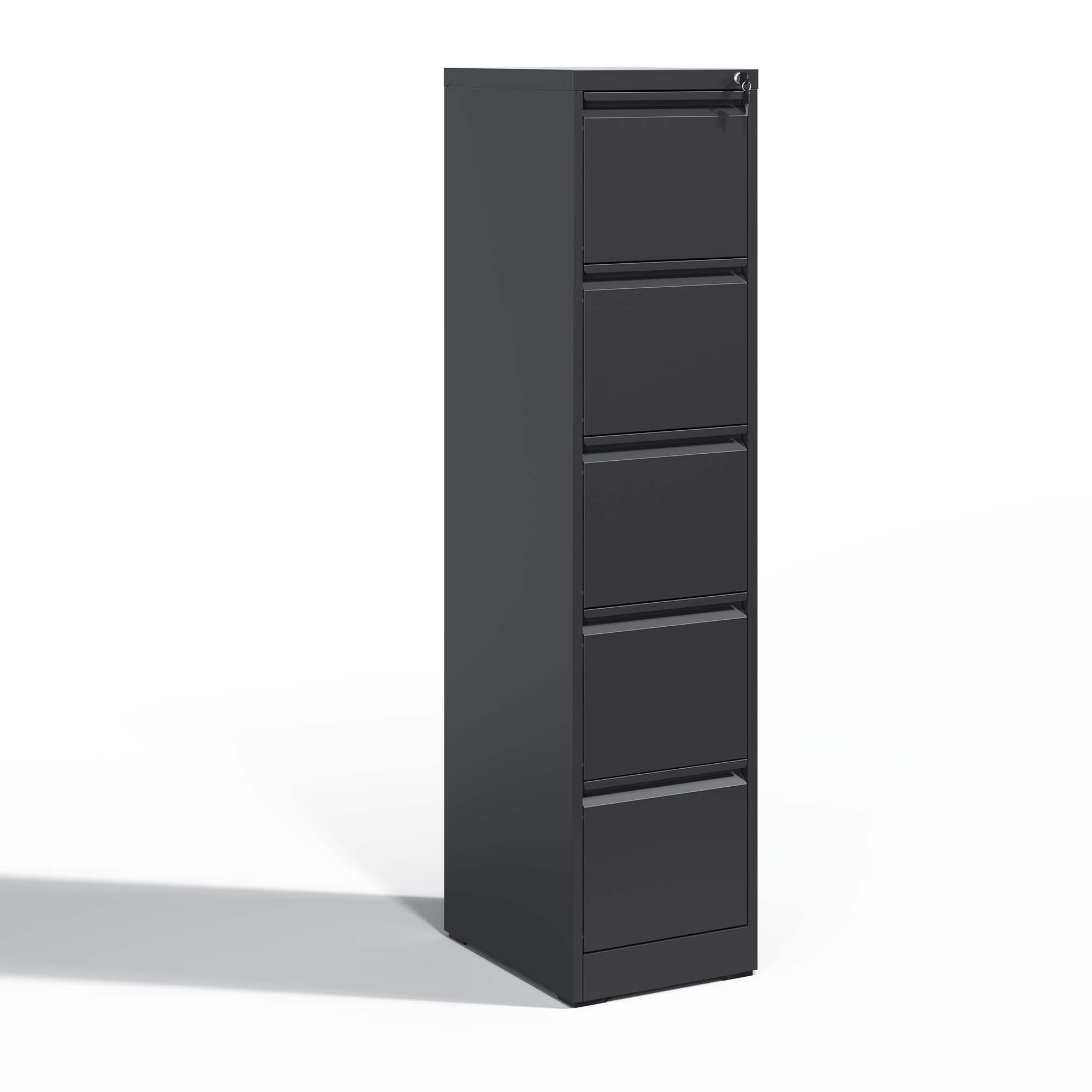 Flynama L-P154423 Black 5 -Drawer 14.96-in File Cabinet