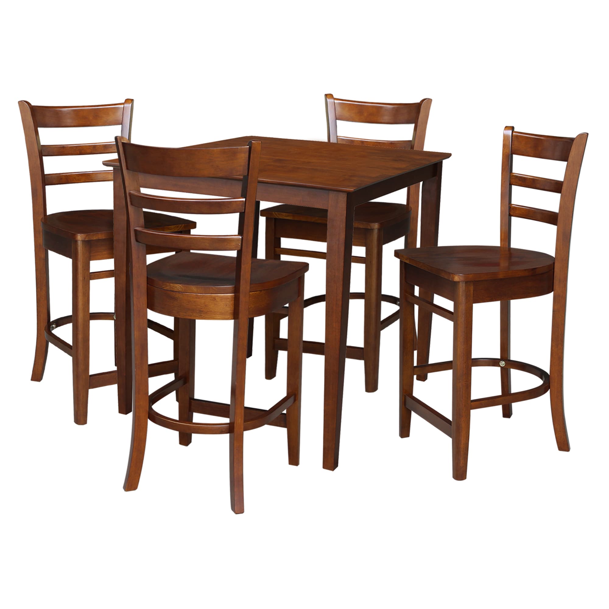 International Concepts K581-3636-S6172-4 Espresso Traditional Dining Room Set with Square Table ( Seats 4 )