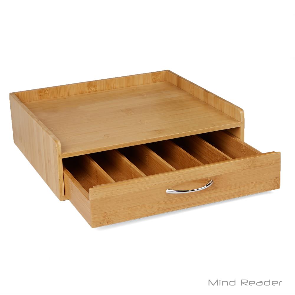 MinBoo Bamboo K Cup Holder Drawer or Countertop K Cup Organizer