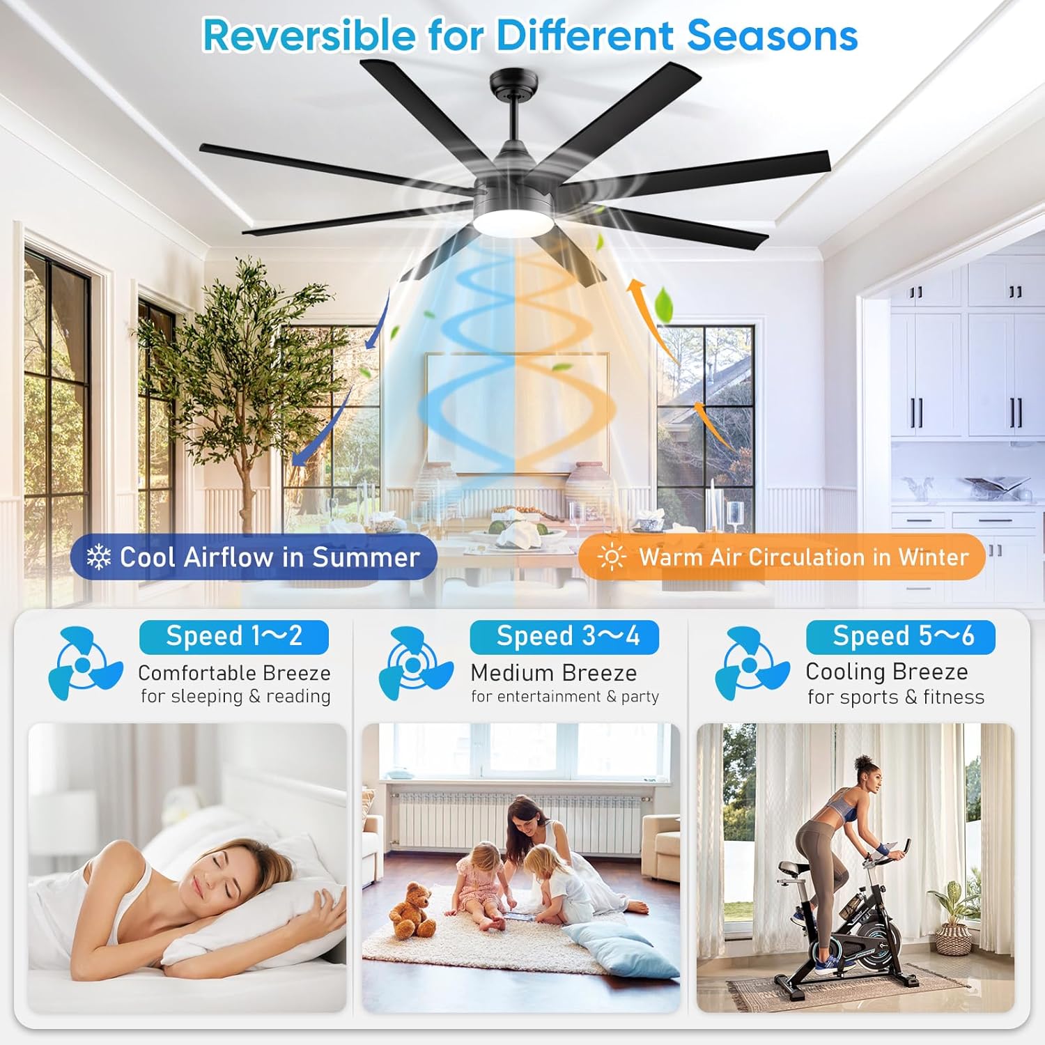 Nordic Hygge XX-CL-KJ-6020-BK-1 Ceiling-Fans - View #3