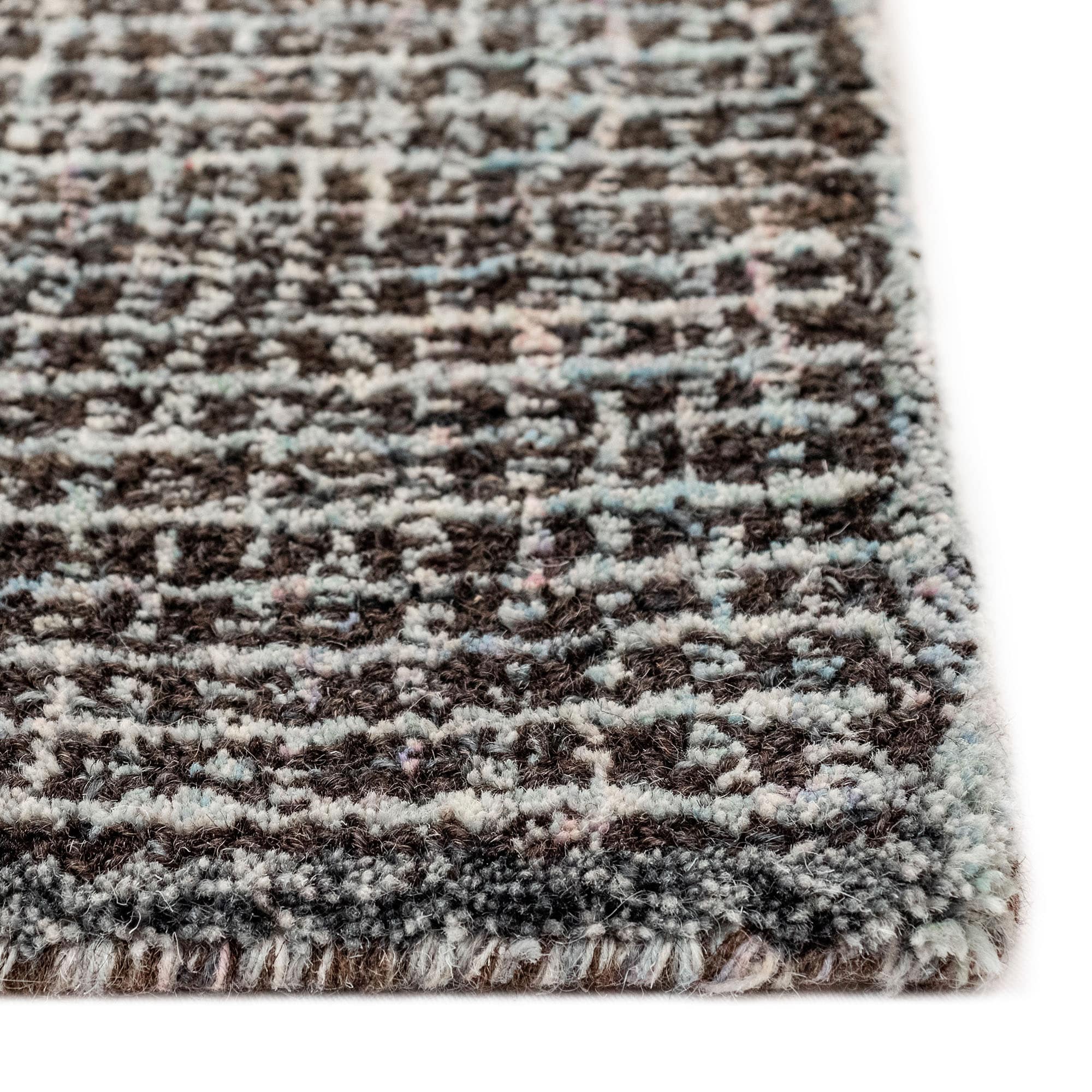Handmade Charcoal Geometric Wool 5' x 7' Tufted Rug