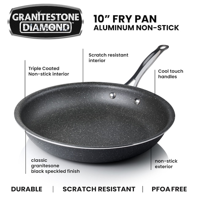 GraniteStone Diamond 10 in. Nonstick Fry Pan - Ultra-Nonstick, Scratch-Proof,  Dishwasher Safe in the Cooking Pans & Skillets department at