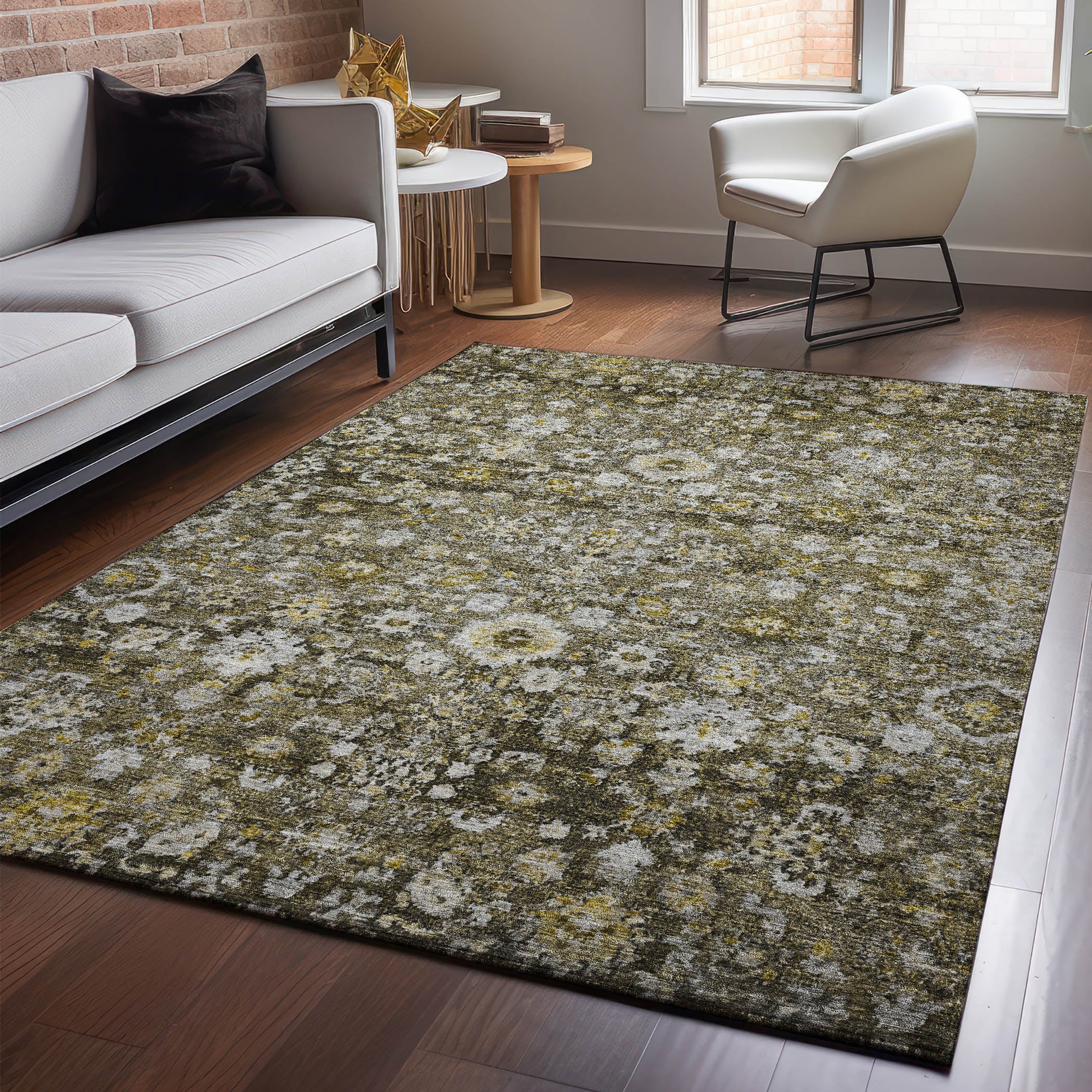Addison Rugs AMF651MO30X46 Mayfield AMF651MO 2 x 3 (ft) Loomed Polyester Mocha Rectangular Indoor Geometric Machine washable Area rug