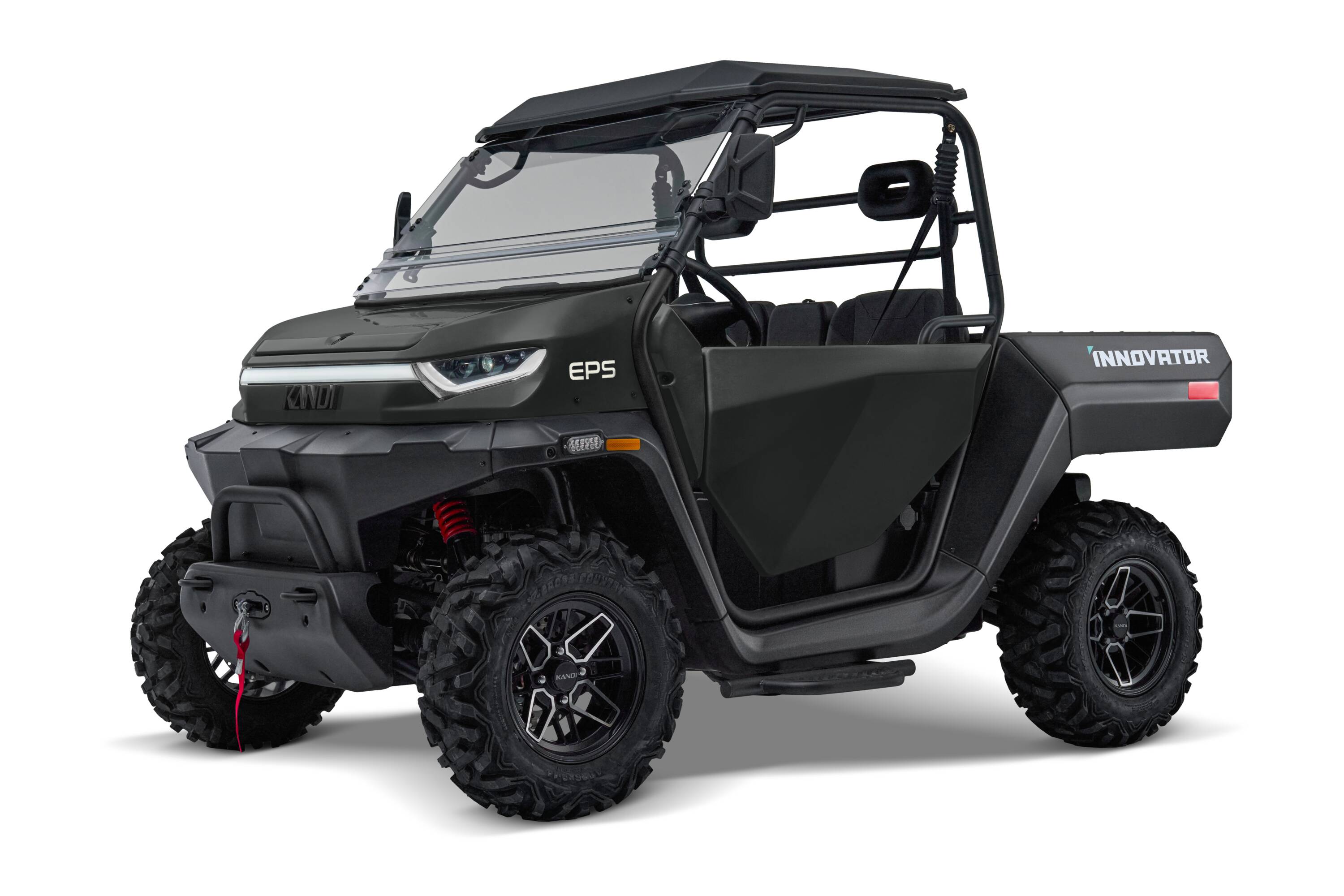 KANDI LOWIVE10K-MB Innovator 2 Seat Electric Utv with Lithium Battery and Tilting Cargo Bed- Matte Black