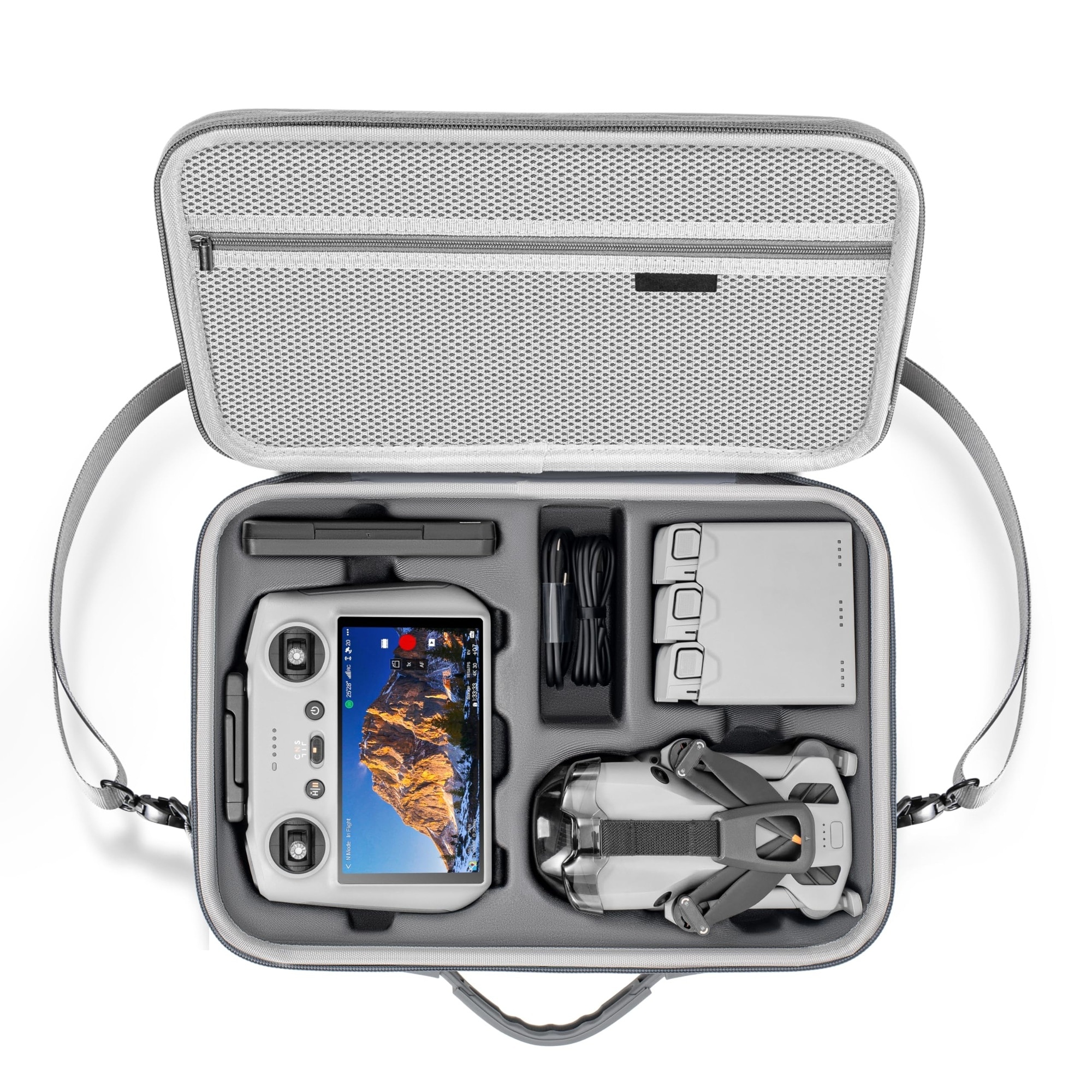 Misopily Mini 5 Pro Case Waterproof Carrying Bag for Drone Accessories Compatible with RC2 Controller Fly More Combo Shoulder Strap Lightweight #LMS0530M056