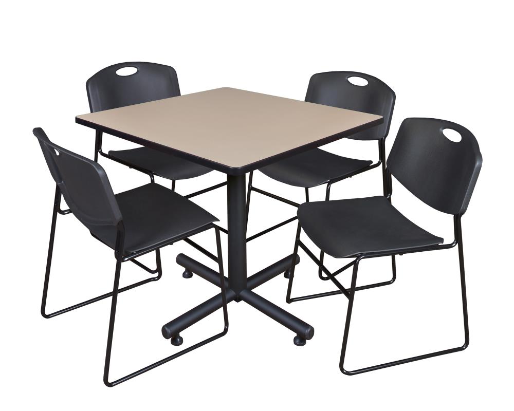 Regency TKB4242BE44BK Breakroom Off-white 4-Person Training Table (42-in W x 29-in H)
