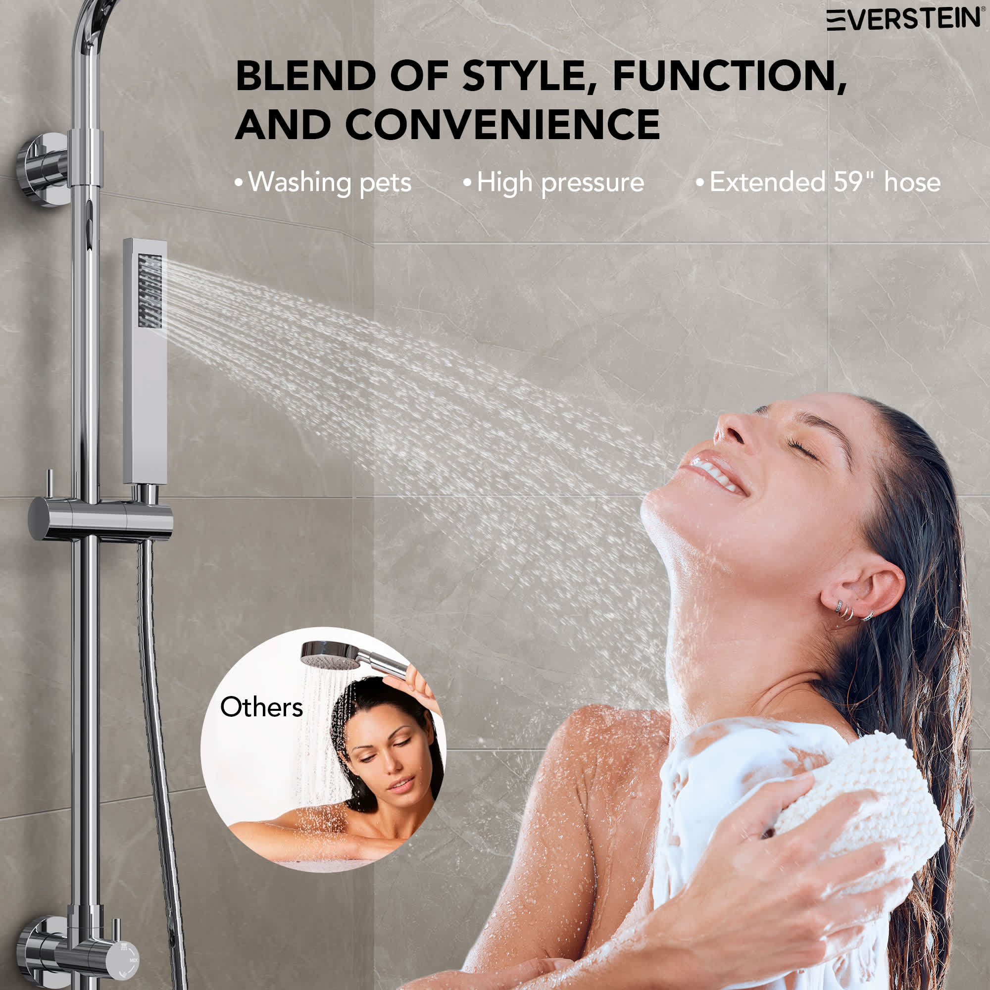 EVERSTEIN SFS-1097-CH9 Showerhead-Bar-Panels - View #8