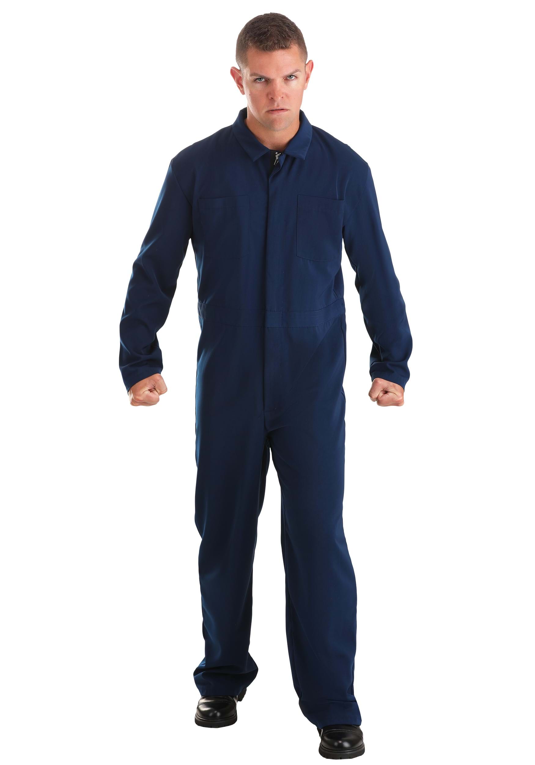 HalloweenCostumes.com FUN1979AD-L FUN Costumes Blue Mechanic Coveralls Murderer Costume Large