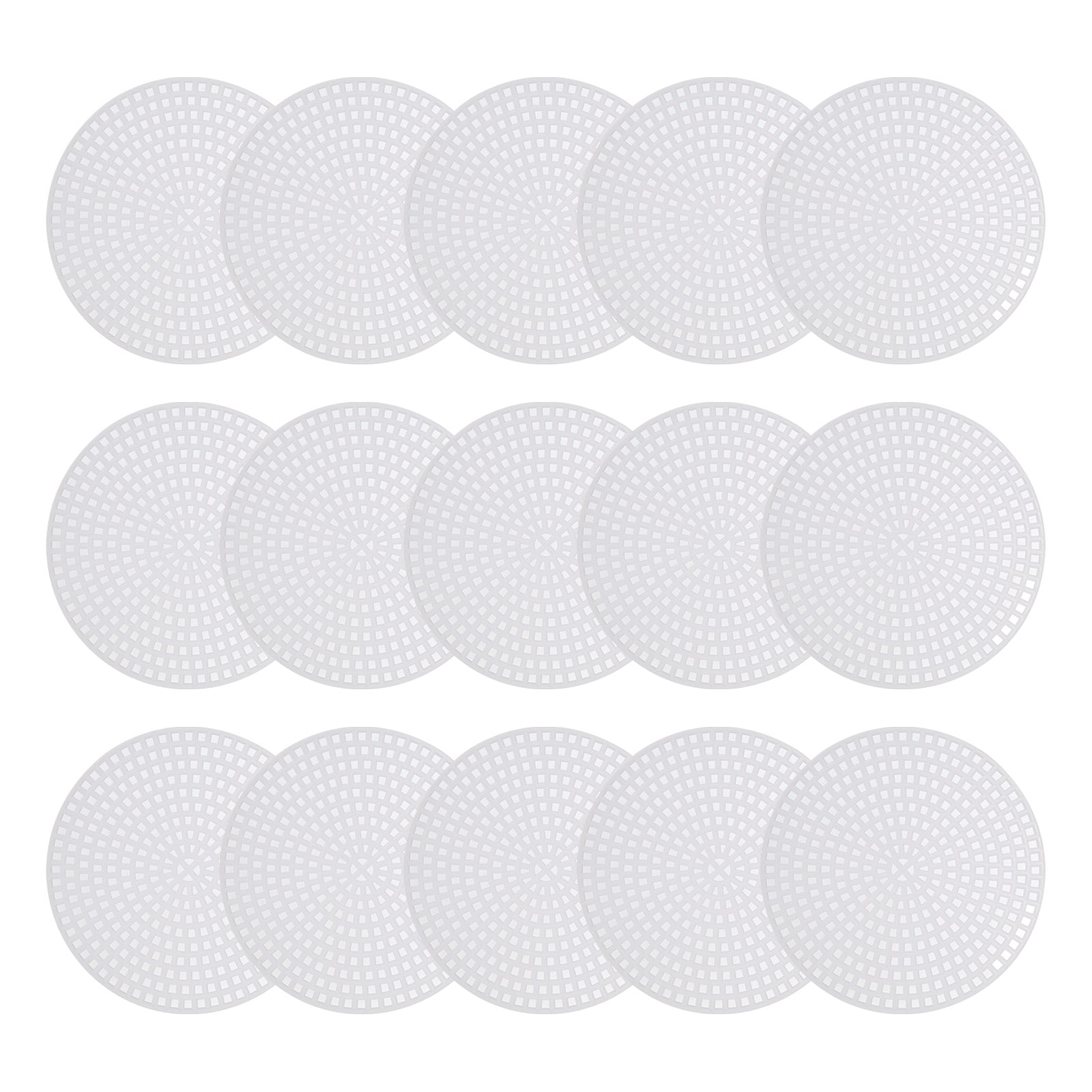 Unique Bargains - Plastic Mesh Canvas Sheet 7.7cm/ 3inch White Round Blank Canvas for Embroidery ...