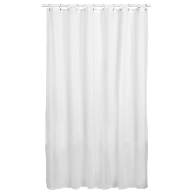Polyester White Solid Shower Liner, Solid Grey Fabric Shower Curtain