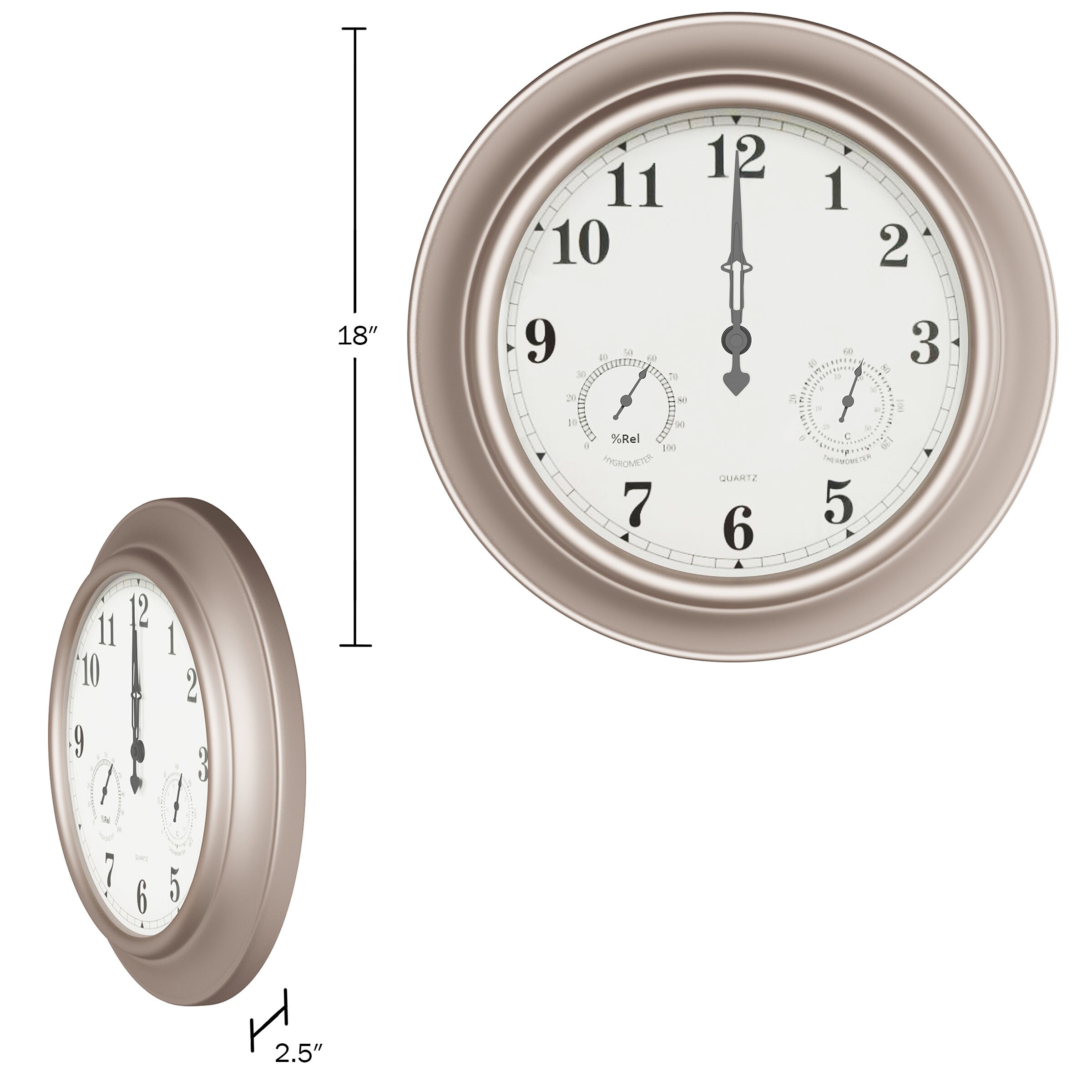 Nature Spring 789608RKT Thermometer-Clock - View #6