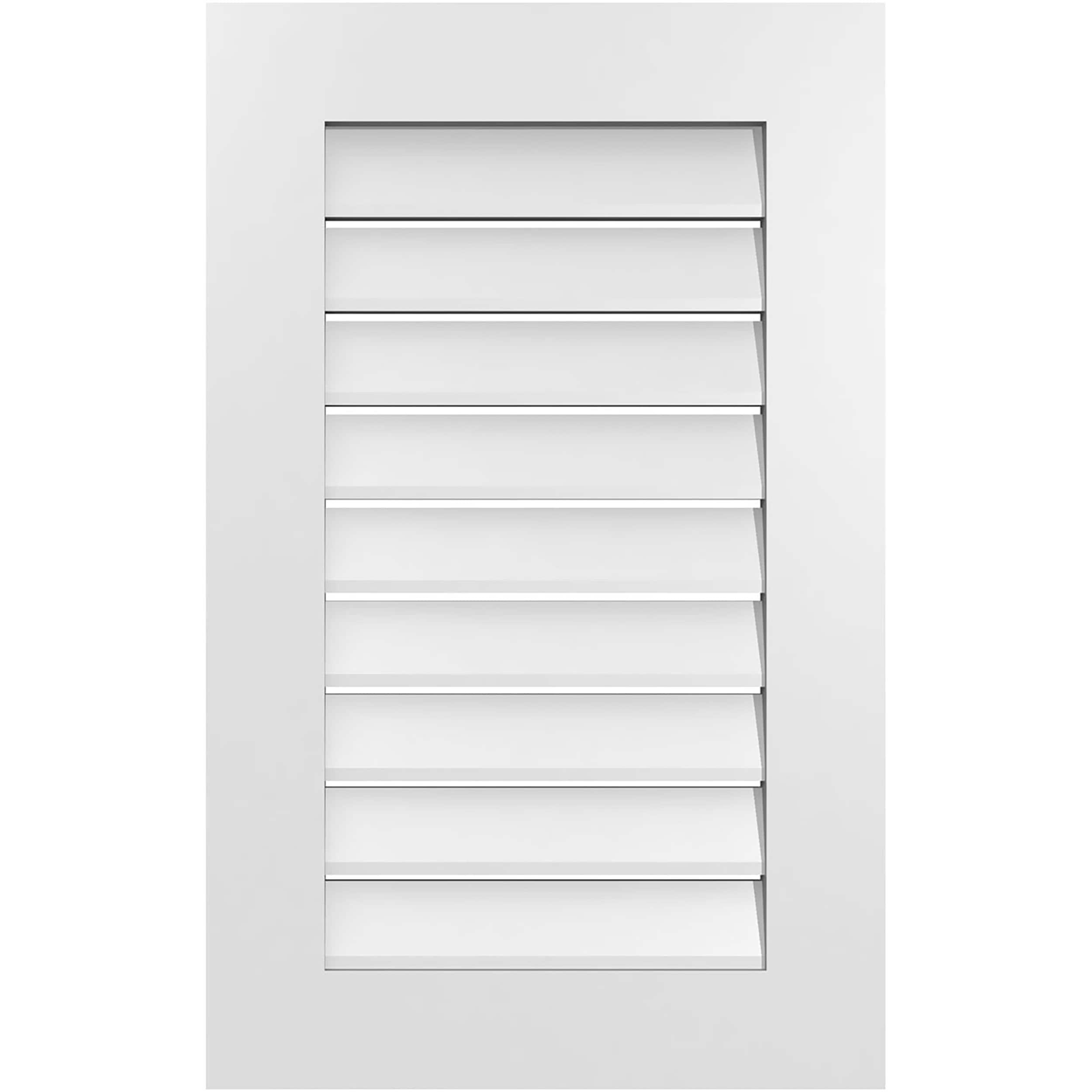 Ekena Millwork GVPVE20X3201SF 20-Inches x 32-Inches Off-white Rectangle PVC Gable Louver Vent