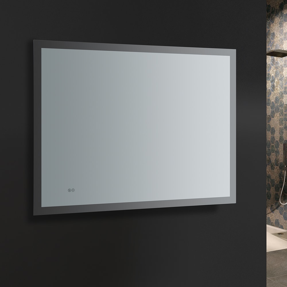 Sleek 48"x36" Frameless Bathroom Vanity Mirror with LED Halo & Fog-Free Technology