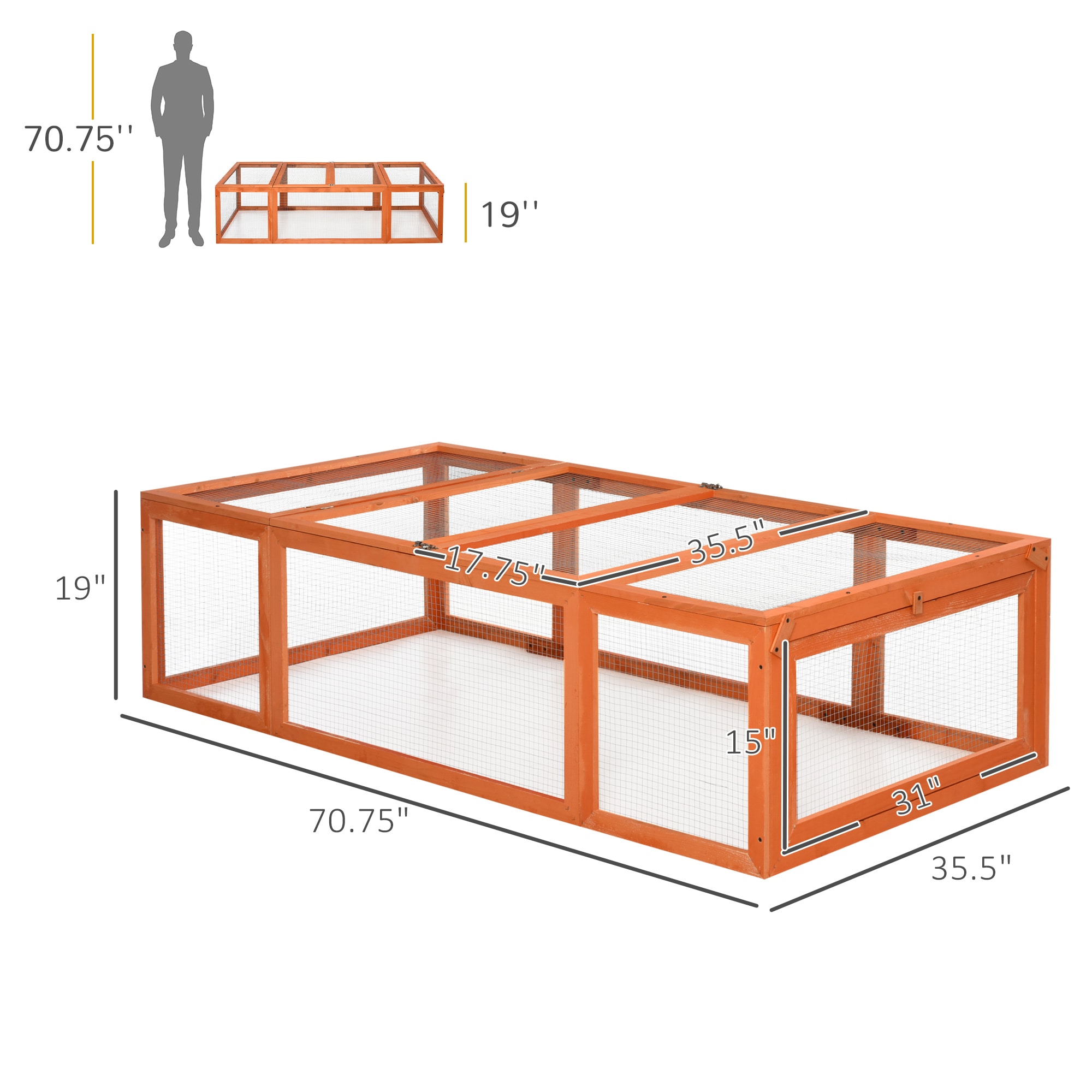 LUXEYARD DS-X-PET212020 Chicken-Coops-Rabbit-Hutches - View #3