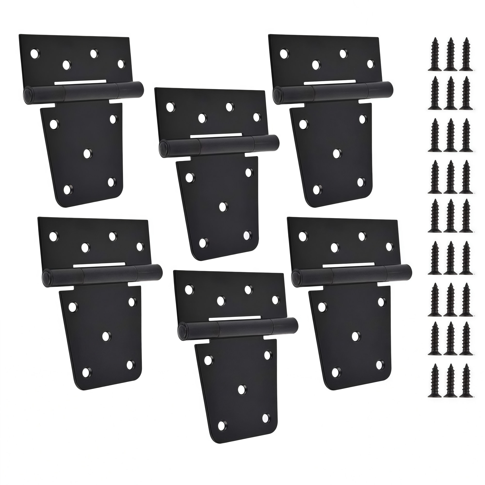 Numhew Gate Hinges 3.5-in Black Iron 6-Pack with Screws