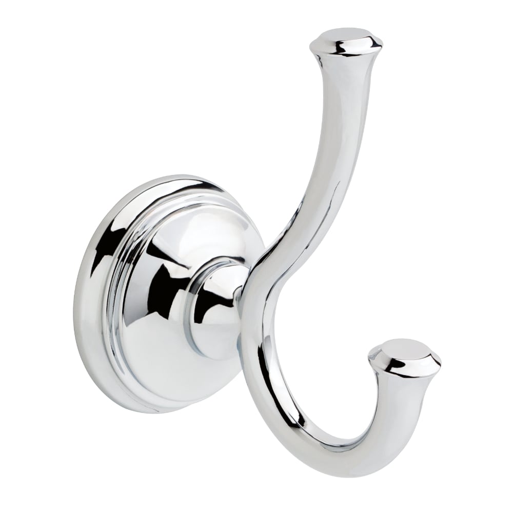 Delta Cassidy Polished Chrome Double-Hook Wall Mount Towel Hook