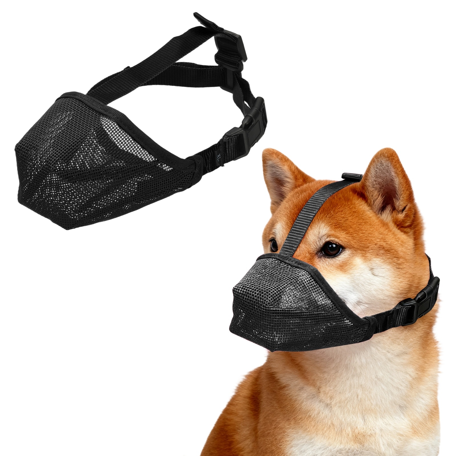 Unique Bargains Dog Muzzle Soft Mesh Muzzle Adjustable Covered Mouth Guard Breathable (Black XL) Intended for Anti Biting Chewing/Small Medium Large Puppies/Grooming/Allows Pant Drink