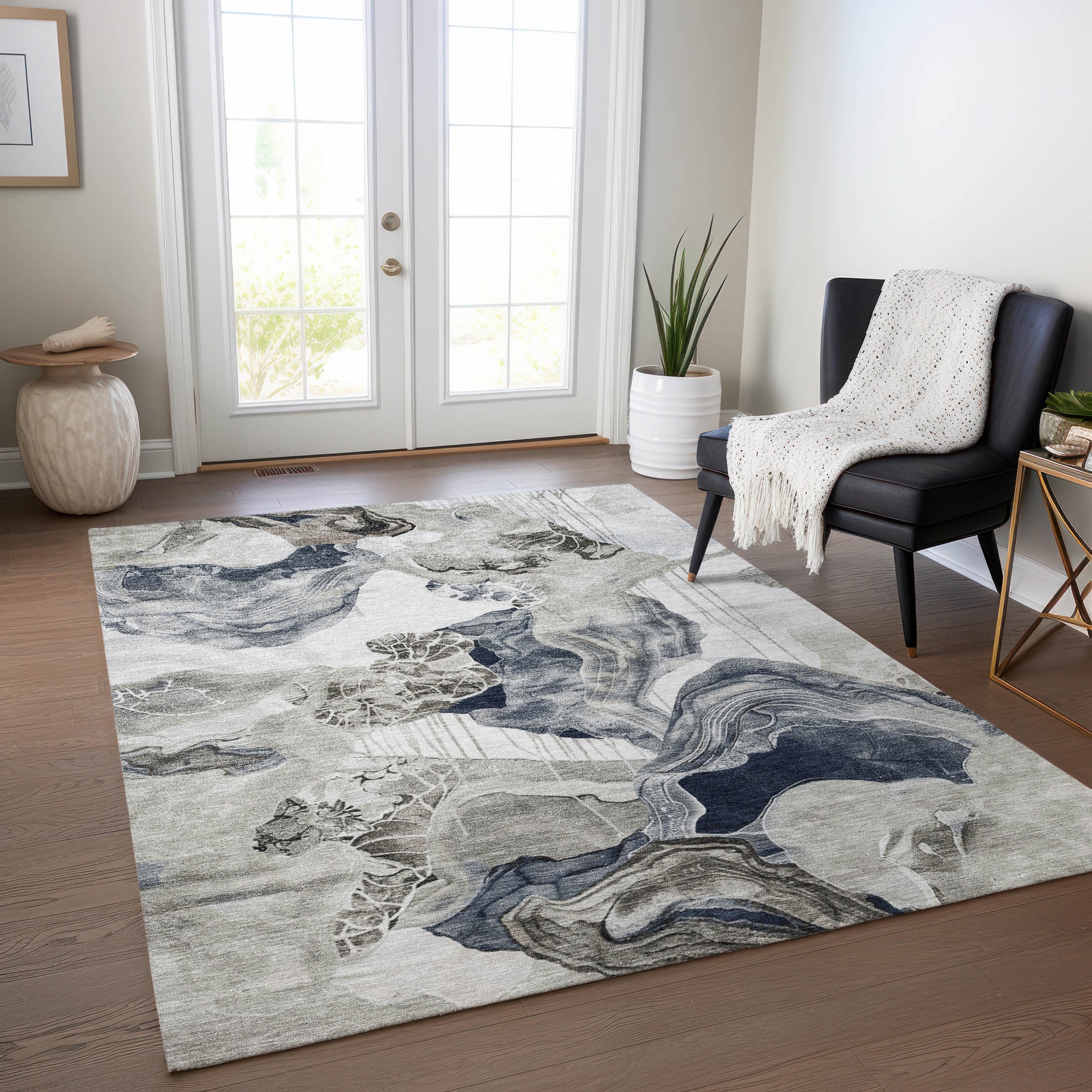 Addison Rugs ACN1691IV30X46 Chantille ACN1691IV 2 x 3 (ft) Loomed Polyester Ivory Rectangular Indoor/Outdoor Machine washable Area rug