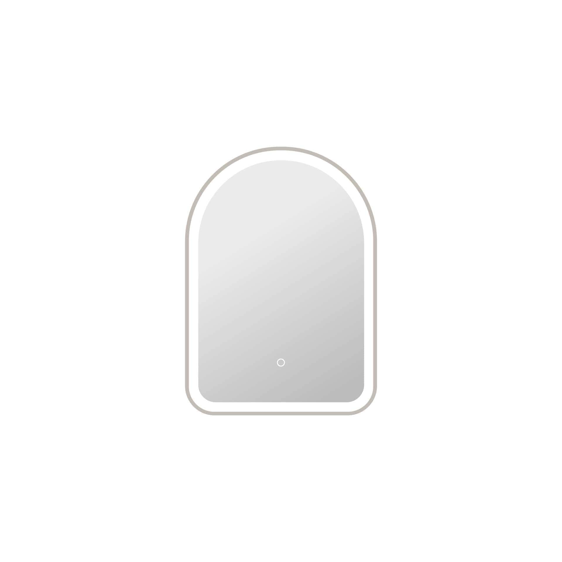 Simply Living Home Seraphine 28 inch Arch LED Front and Backlit Wall Mirror in Silver