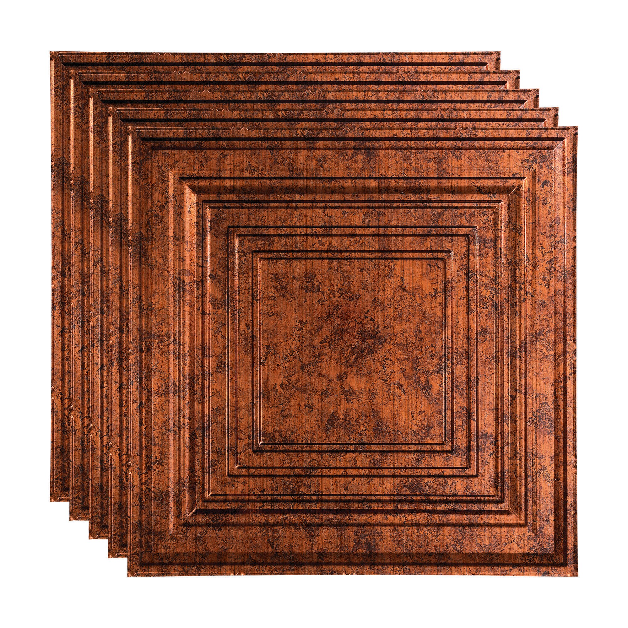 Fasade 2 Ft X 2 Ft Traditional 3 Moonstone Copper Pvc Drop Ceiling Tile 5 Pack 20 Sq Ft Case