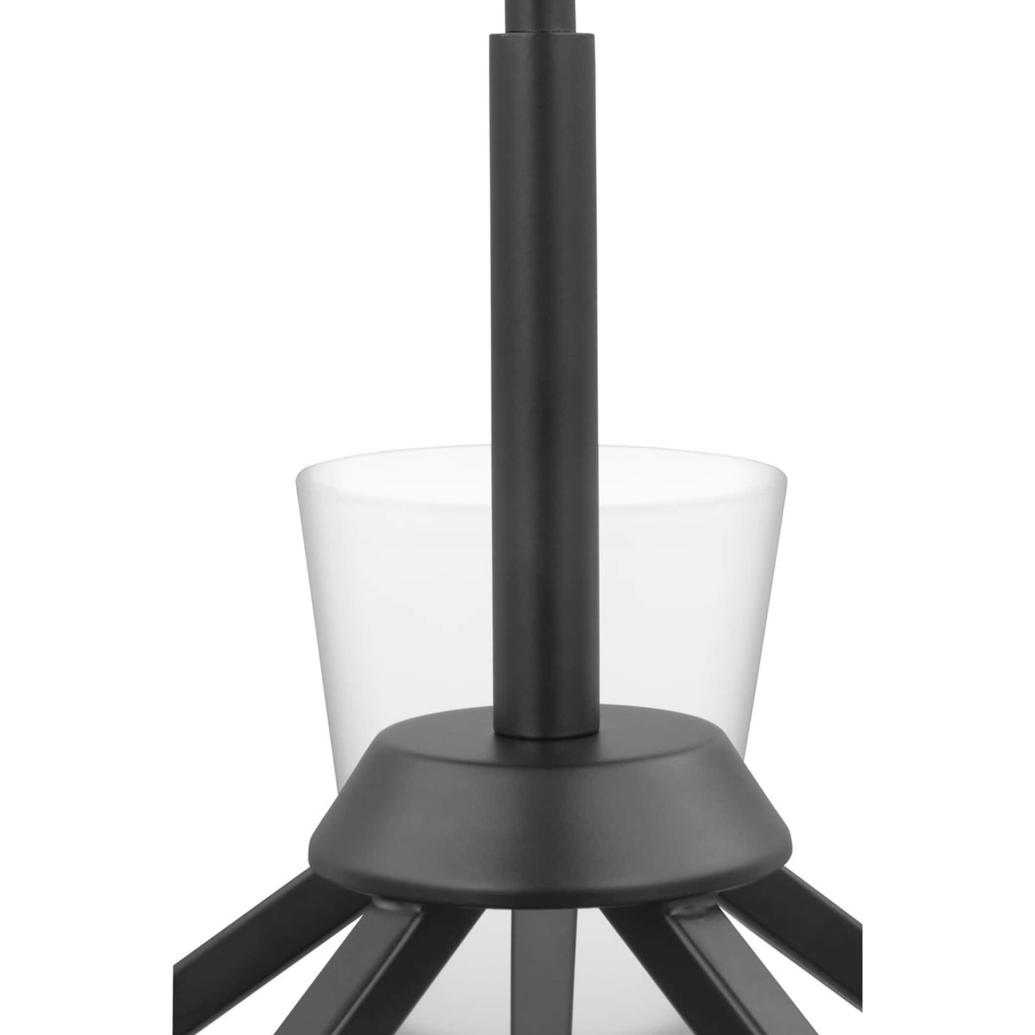 Vertex Matte Black Angular Five Light Chandelier