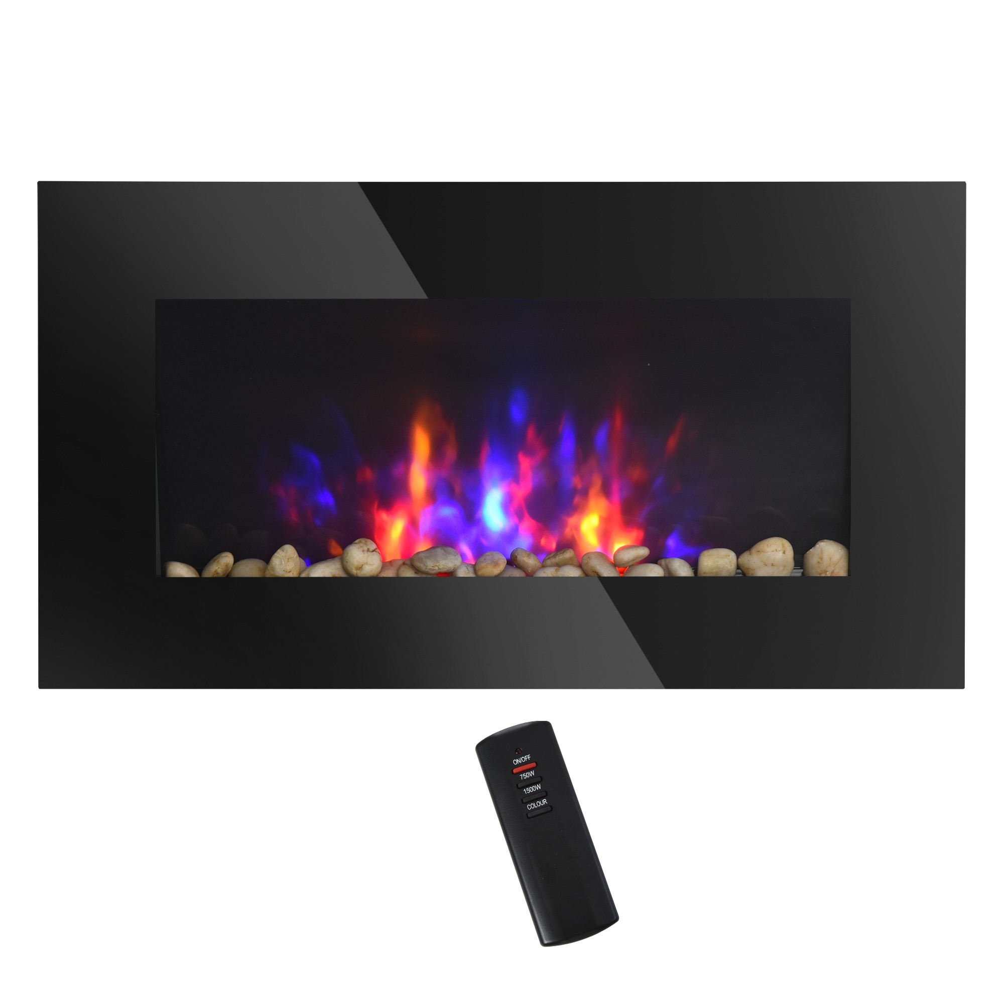 ToolCat NGG30-55-DSG 28.5-in W Black Wall mount LED Wall-mount Electric Fireplace with Remote Control Included