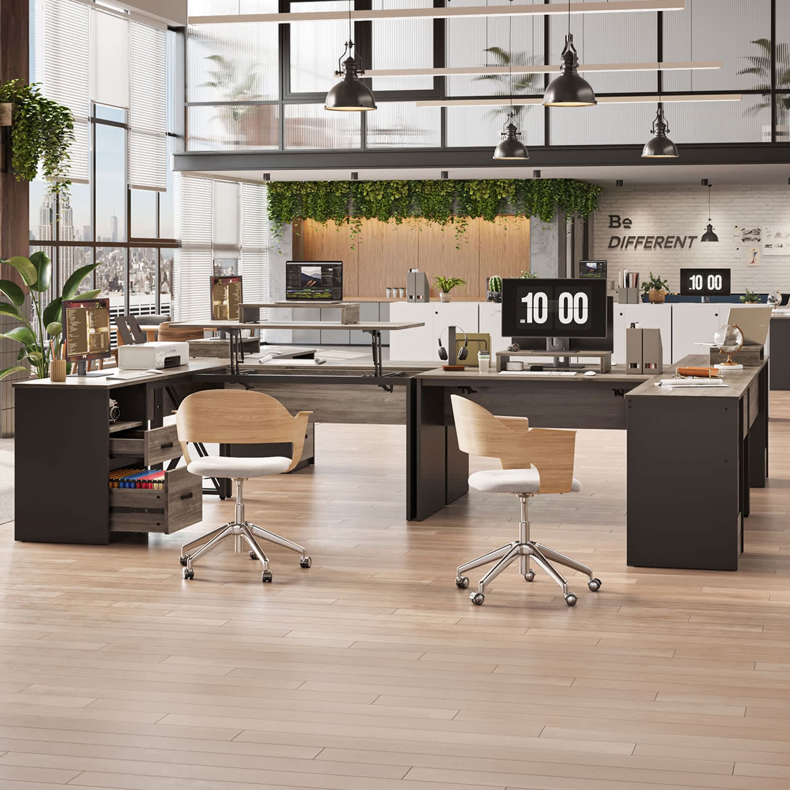 Bestier LOW-H100914E-GRYW desks - View #2
