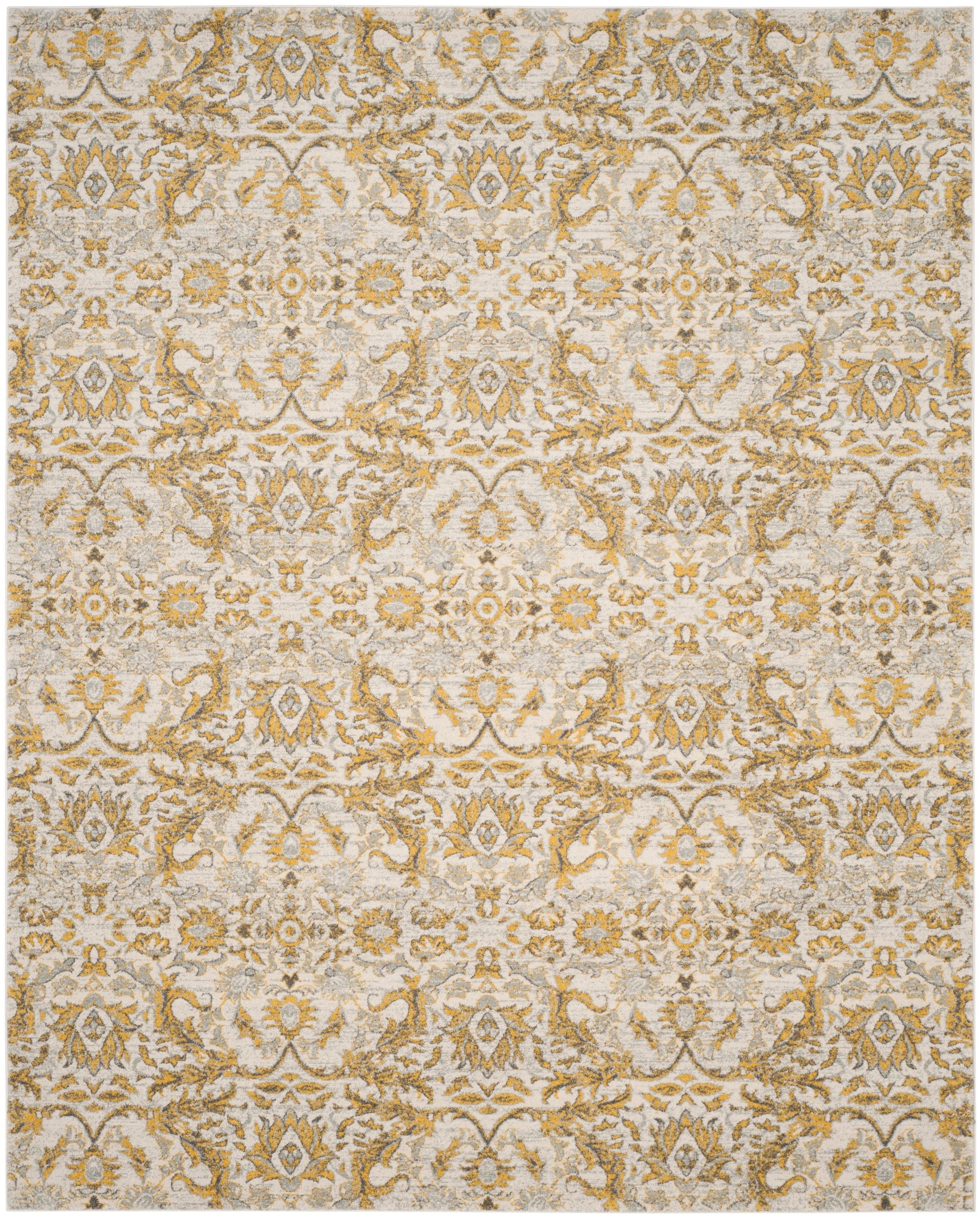 Safavieh EVK238S-8 Evoke Mac 8 x 10 (ft) Loomed Synthetic Ivory/Gold Rectangular Indoor Floral/Botanical Oriental Area rug