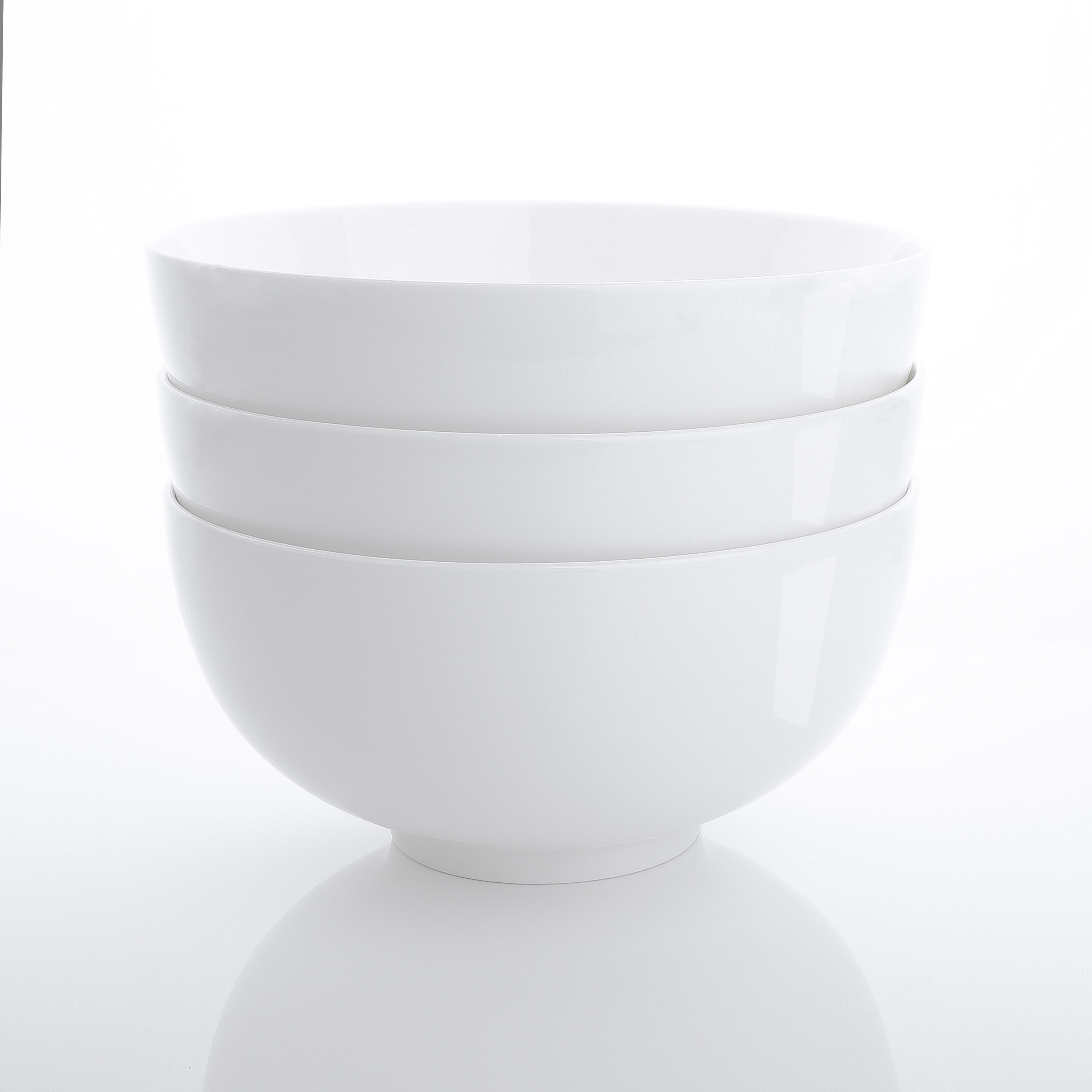 MALACASA REGULAR-026 3 -Piece Ivory White Porcelain Dinnerware