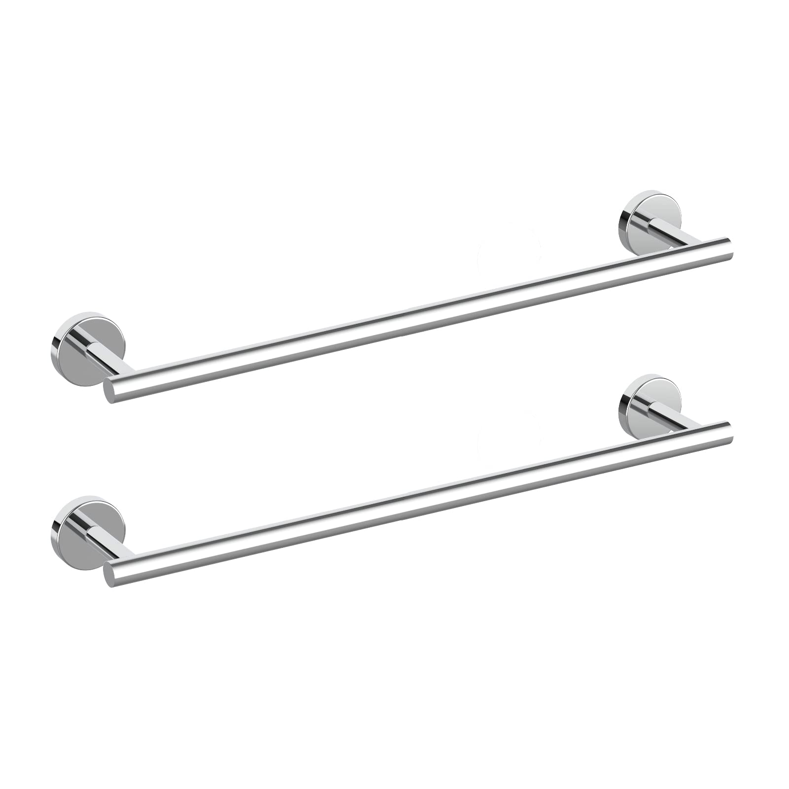 Aoibox  24 in Wall Mount Polished Chrome Towel Bar SUS304 Stainless Steel with Hidden Mounting Screws 2 Pack