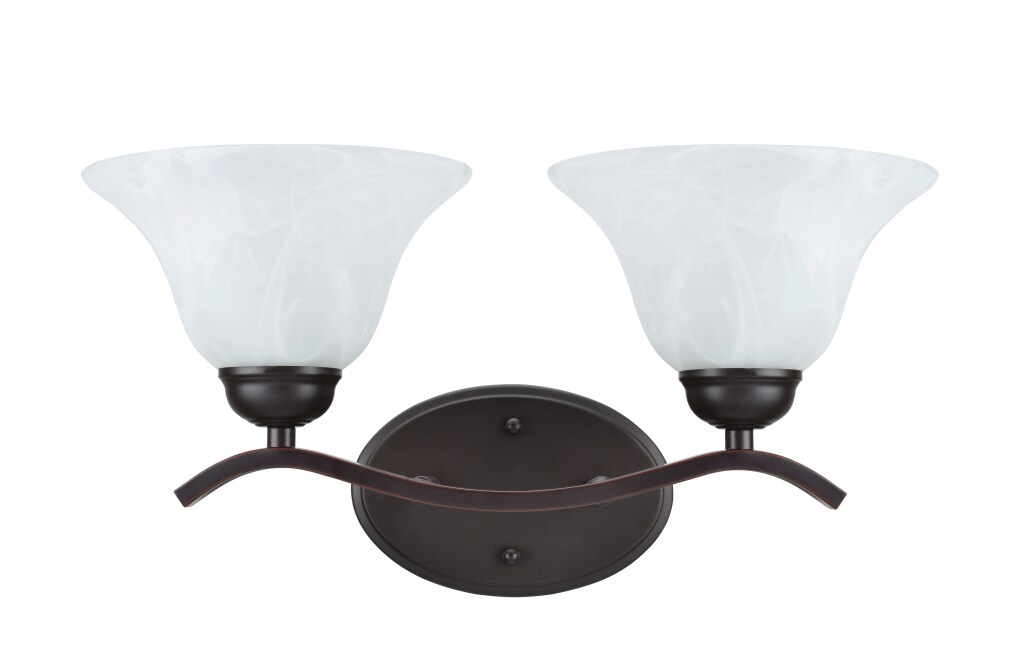 Aspen Creative Corporation 62072-1 8.75-in 2-Light Oil Rubbed Bronze Transitional Vanity Light