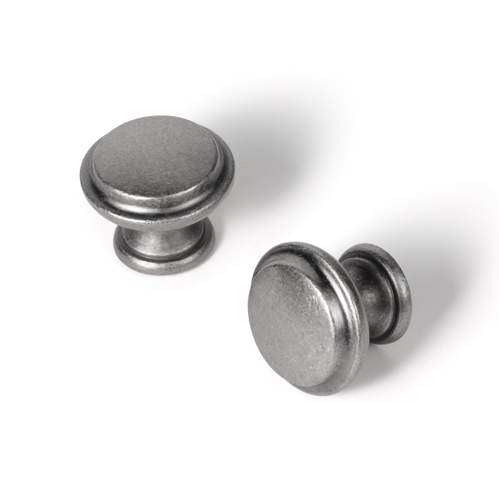 Miaokesen 9217GN-KNOB-12 1-3/10-in Antique Silver Round Classic Cabinet Knob 12 -Pack