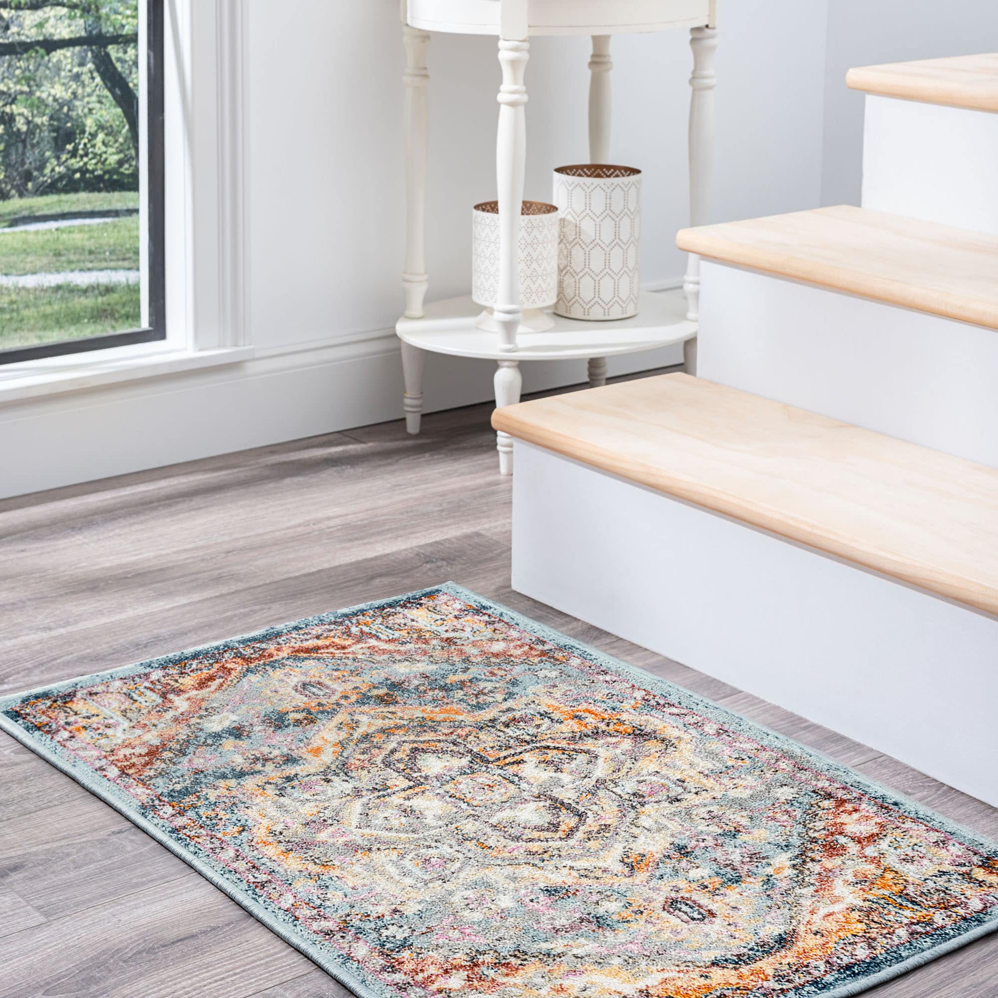 Tayse WFL4127 2X3 Wakefield 2 x 3 (ft) Loomed Polypropylene Denim/Multi Rectangular Indoor Throw rug