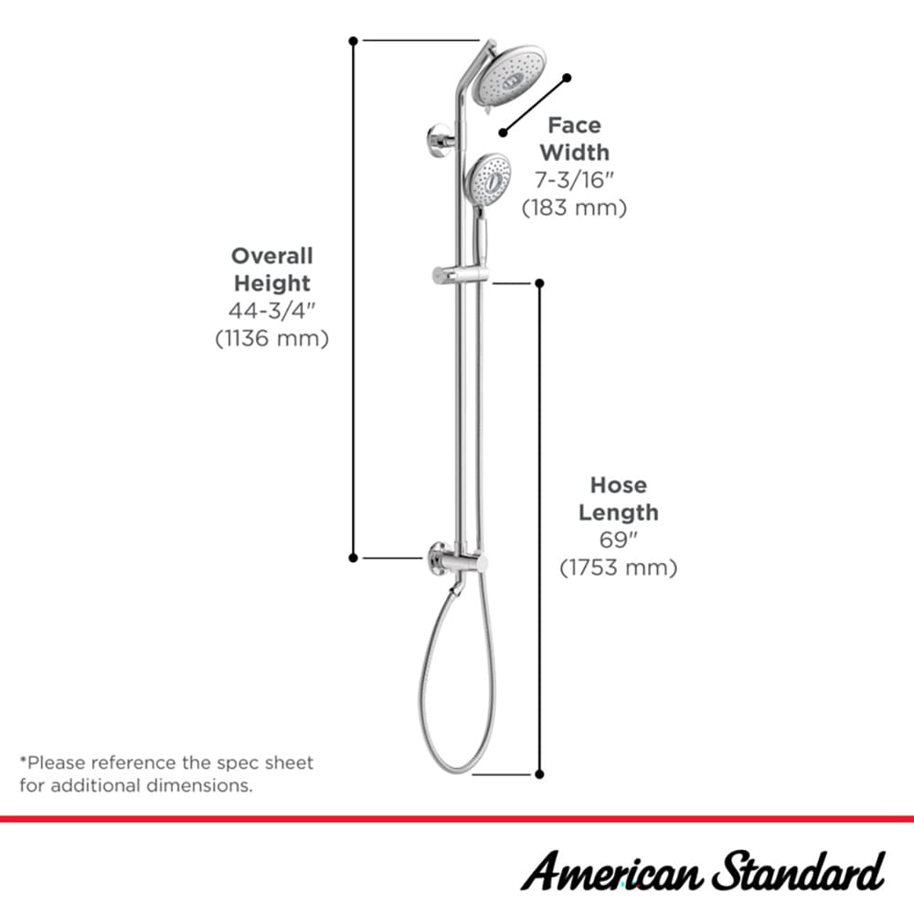 American Standard Polished Chrome 11-in Built-In Shower Faucet System ...